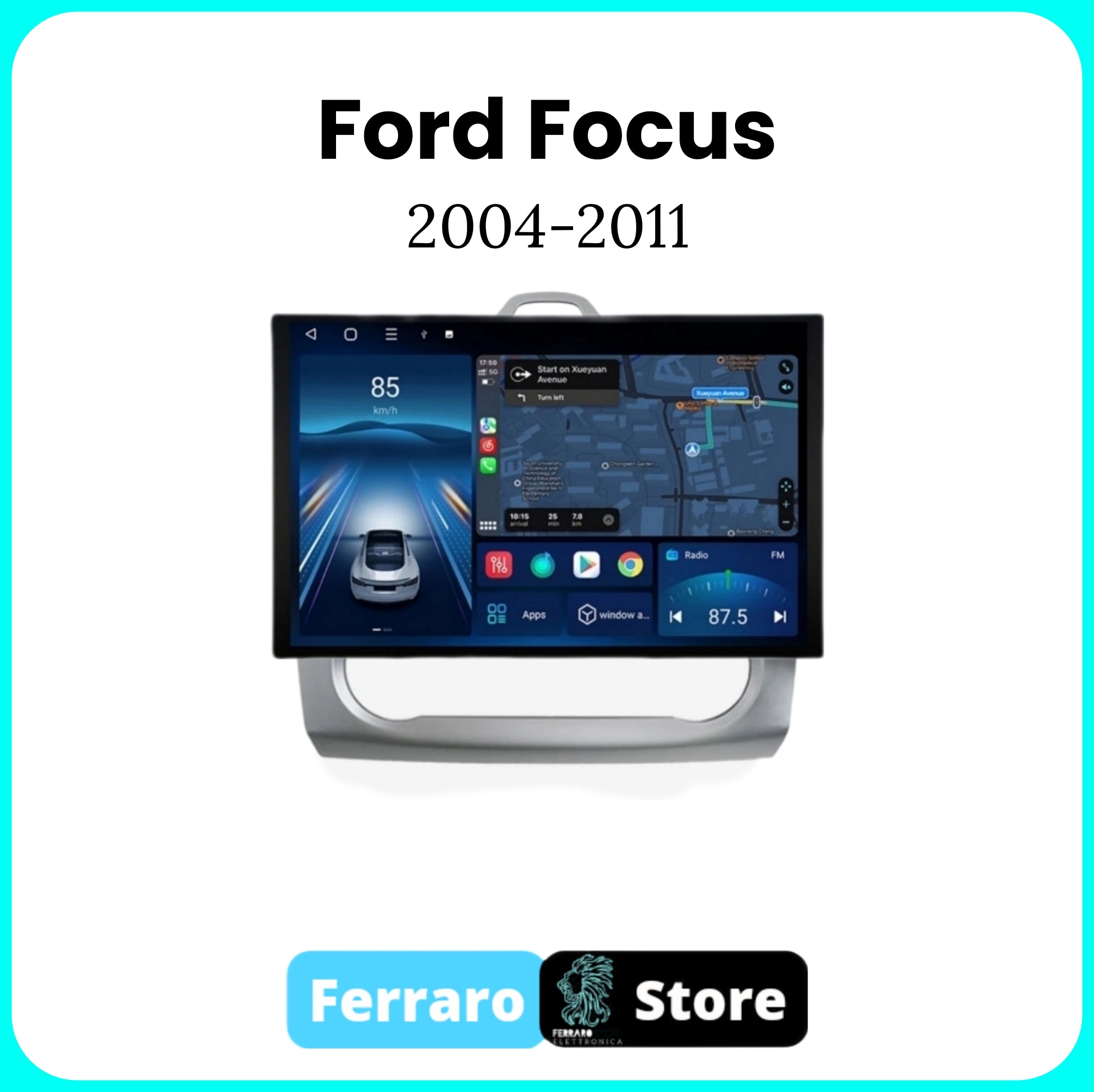 Autoradio per FORD FOCUS 2 [2004 - 2011] - 2/32GB Ram, Sistema auto Intelligente, 2Din 11.5"Pollici, GPS, Navigatore, Wifi
