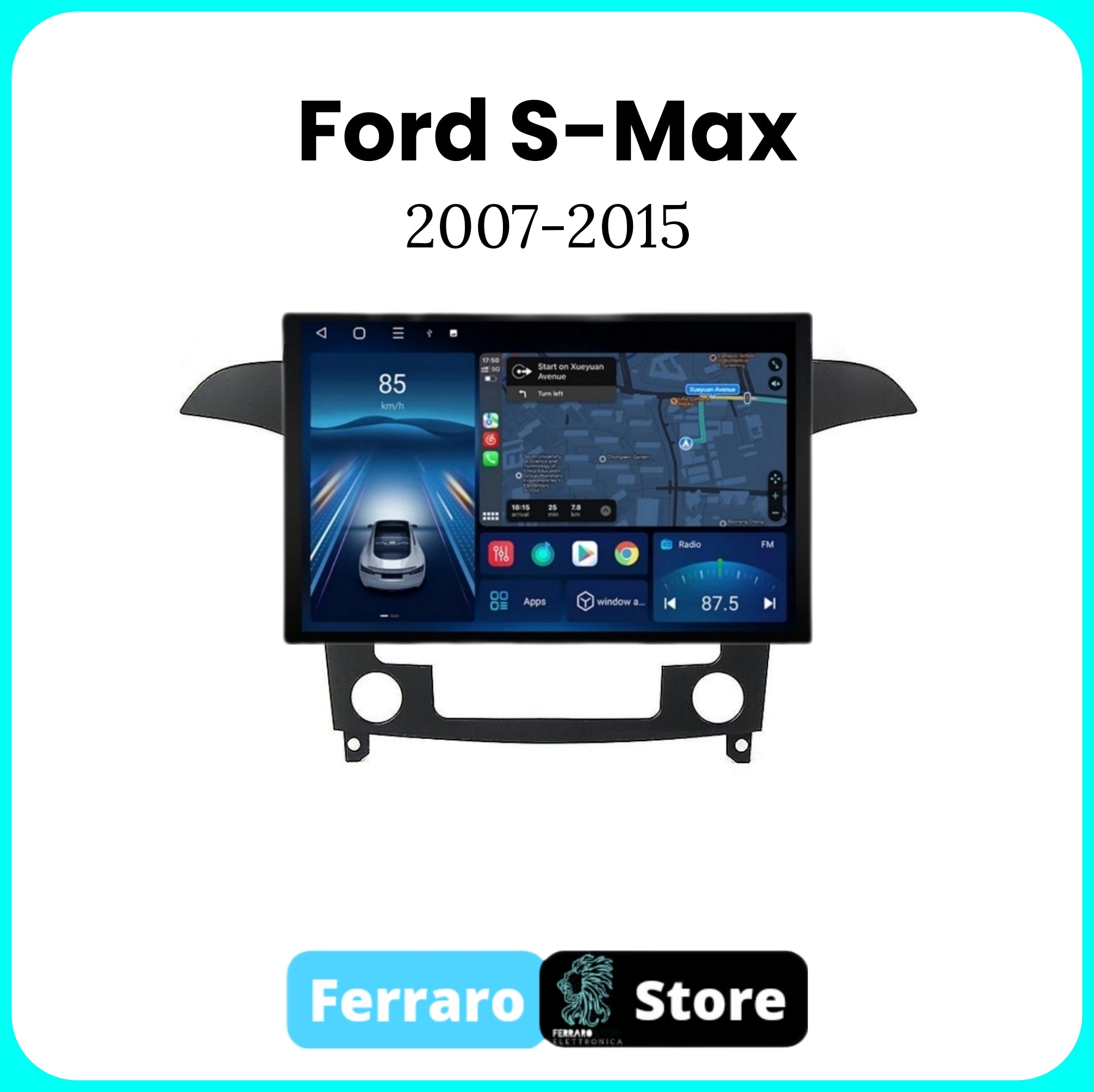 Autoradio per FORD S-MAX [2007 - 2015] - 2/32GB Ram, Sistema auto Intelligente, 2Din 11.5"Pollici, GPS, Navigatore, Wifi