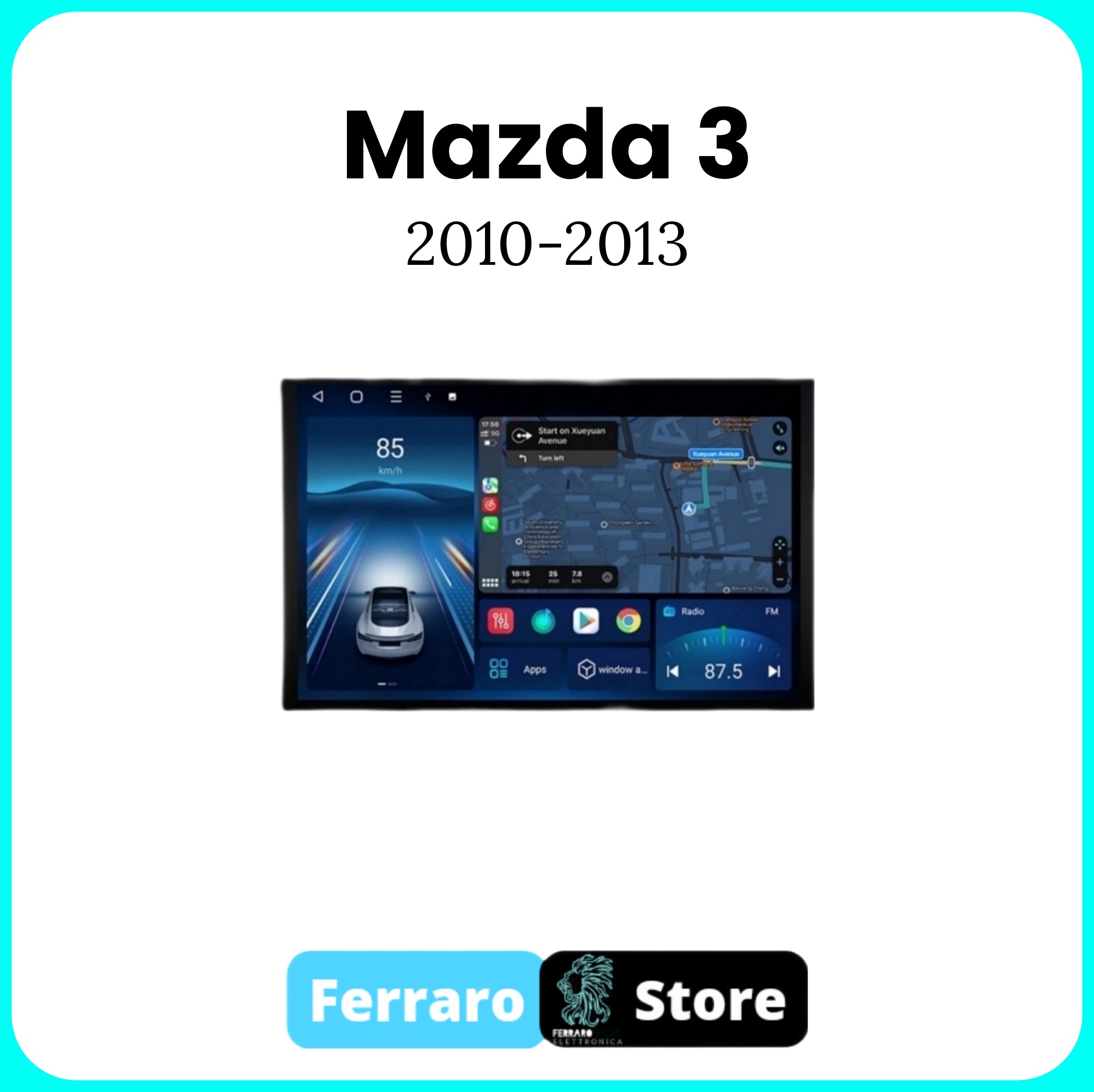 Autoradio per MAZDA 3 [2010-2013] - 2/32GB Ram, Sistema auto Intelligente, 2Din 11.5"Pollici, GPS, Navigatore, Wifi