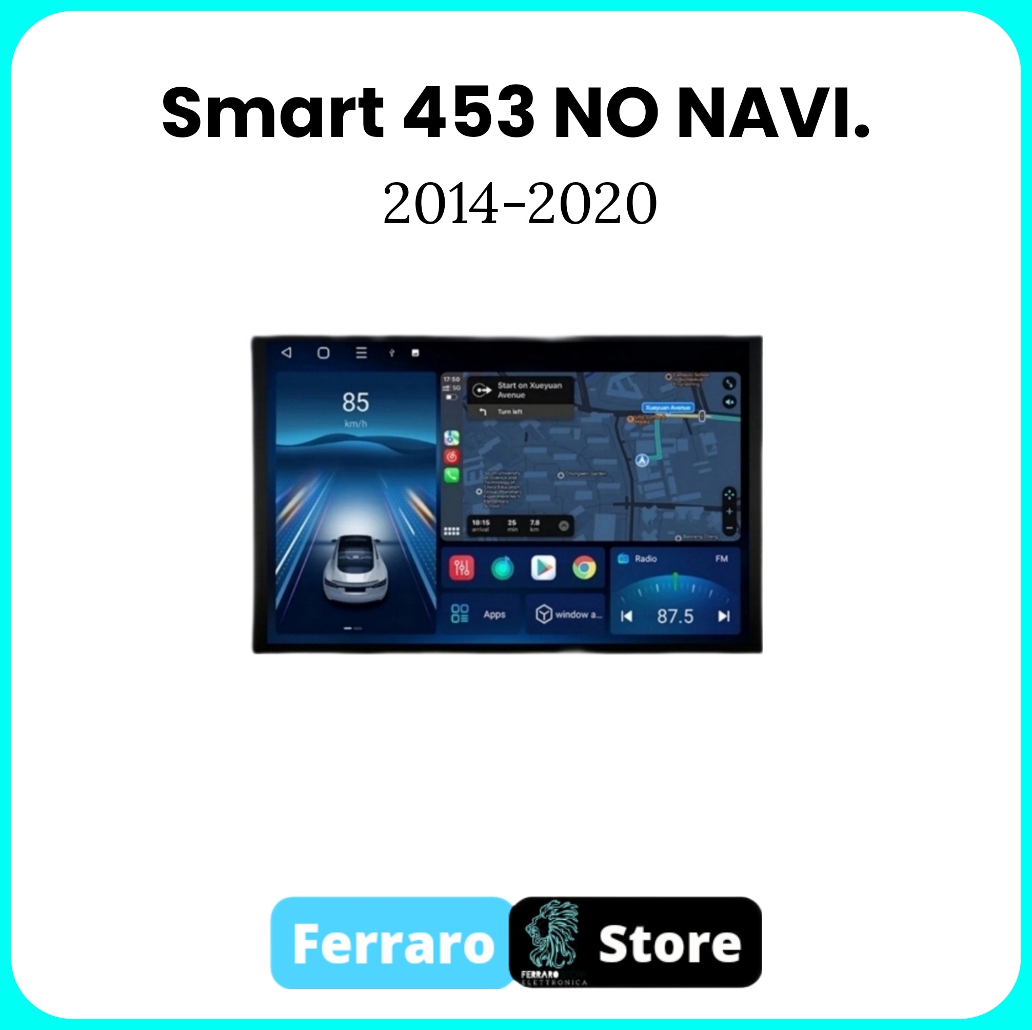 Autoradio per SMART 453 NO NAVI. [2014 - 2020] - 2/32GB Ram, Sistema auto Intelligente, 2Din 11.5"Pollici, GPS, Navigatore, Wifi