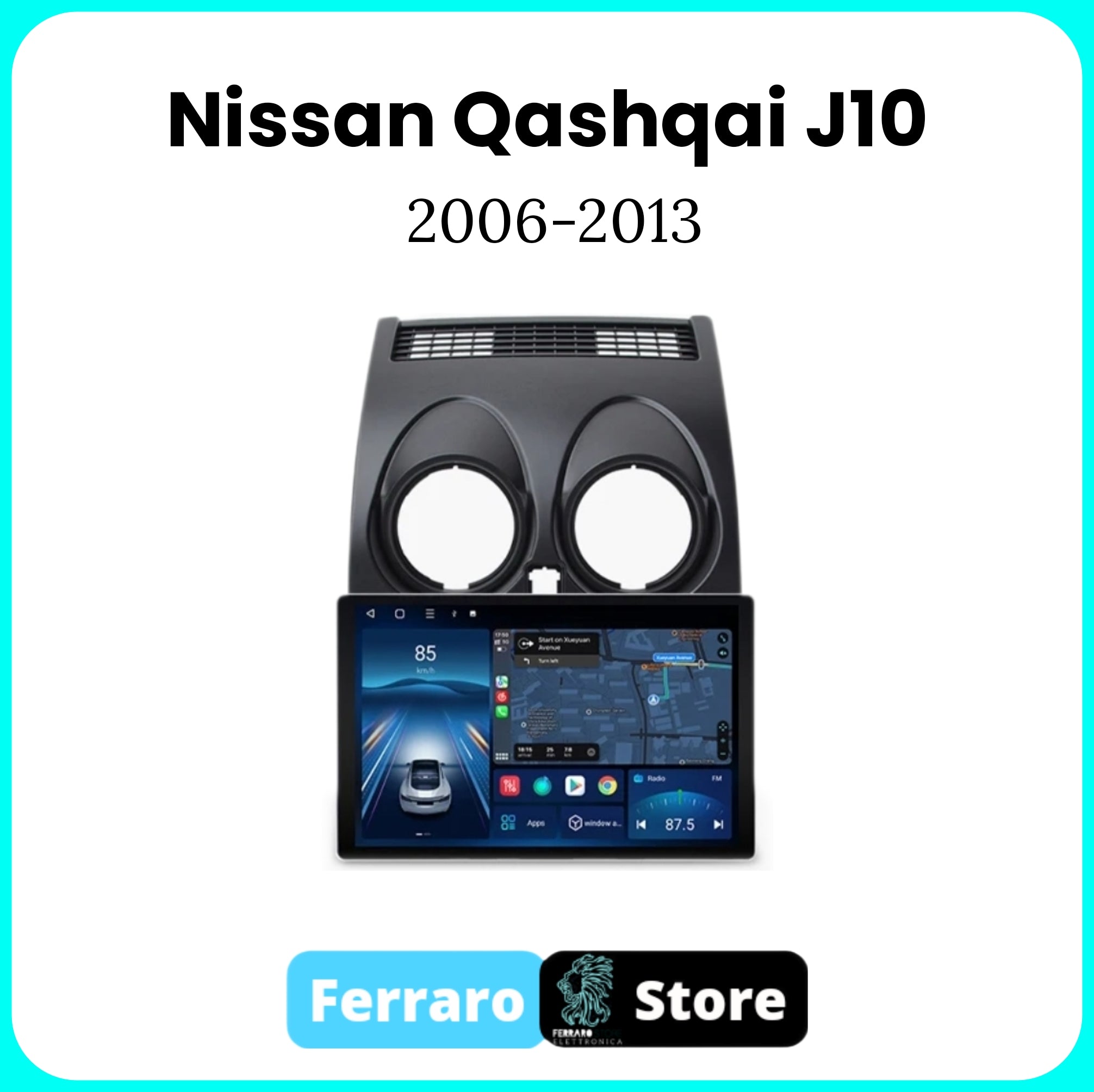 Autoradio per NISSAN QASHQAI J10 [2006 - 2013] - 2/32GB Ram, Sistema auto Intelligente, 2Din 11.5"Pollici, GPS, Navigatore, Wifi