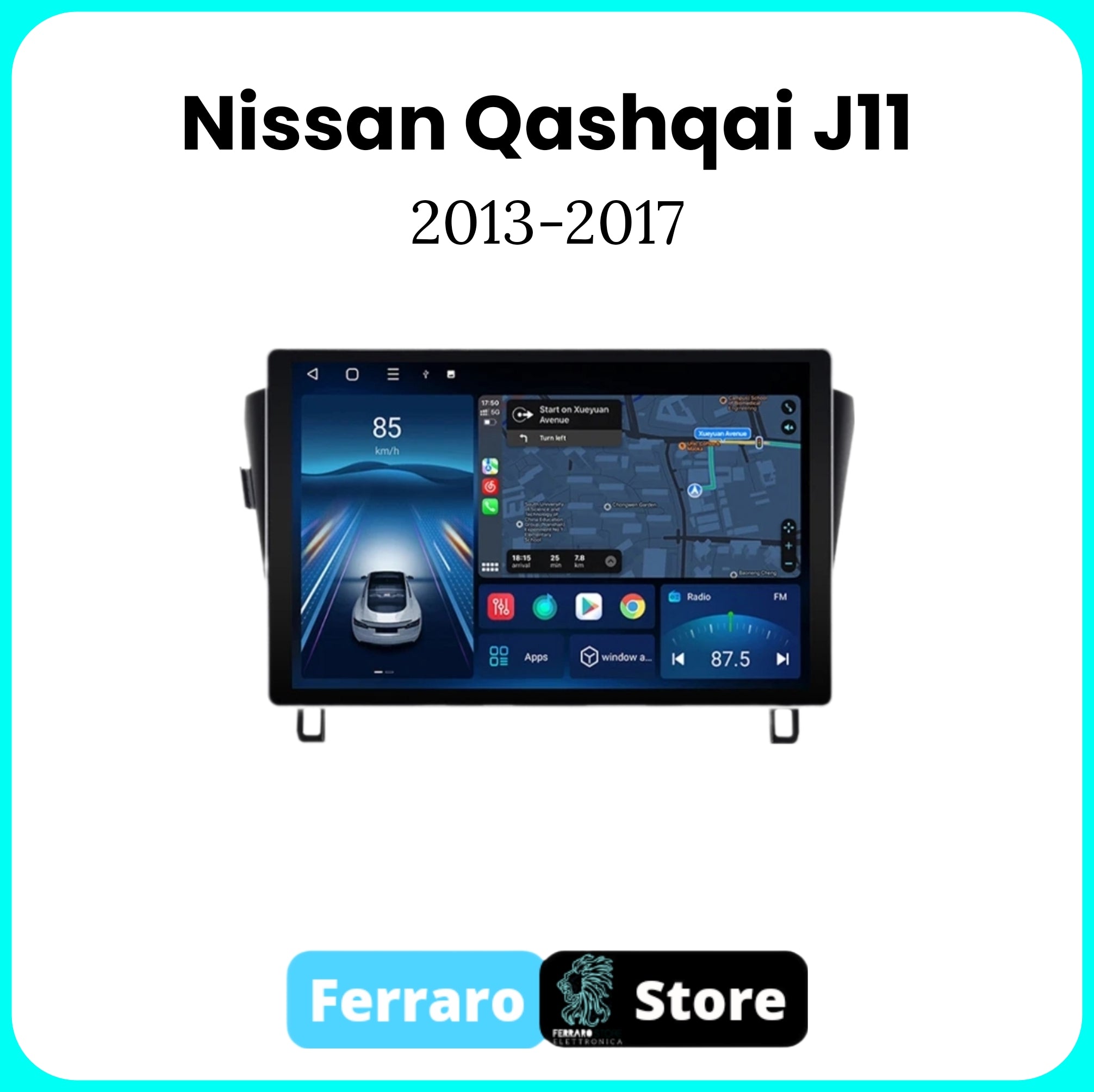 Autoradio per NISSAN QASHQAI J11 x-TRAIL 3 T32 NO 360° [2013 - 2017] - 2/32GB Ram, Sistema auto Intelligente, 2Din 11.5"Pollici, GPS, Navigatore, Wifi