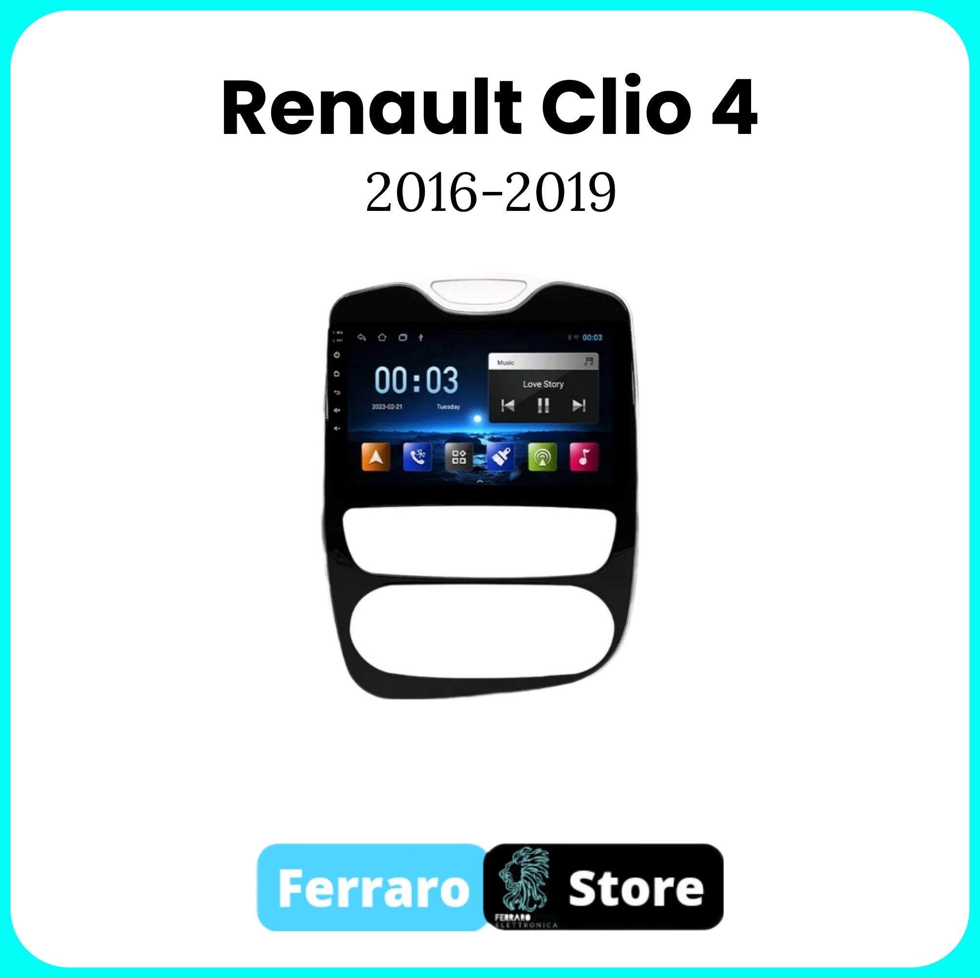 Autoradio per RENAULT CLIO 4 [2016 - 2019] - Sistema Auto Intelligente, 2Din 10.1" Pollici, RDS, Bluetooth, GPS, Wifi
