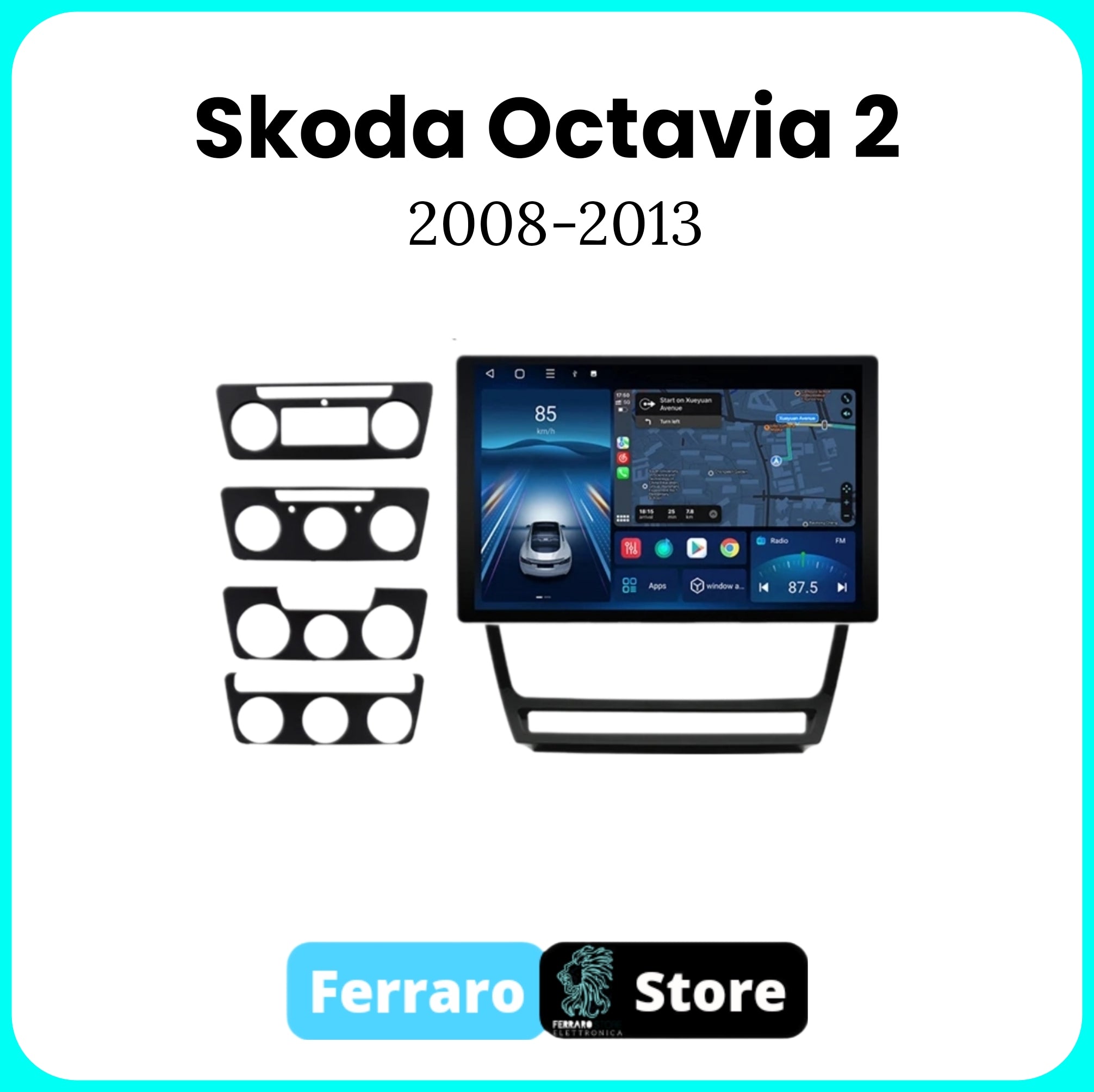 Autoradio per SKODA OCTAVIA 2 [2008 - 2013] - 2/32GB Ram, Sistema auto Intelligente, 2Din 11.5"Pollici, GPS, Navigatore, Wifi