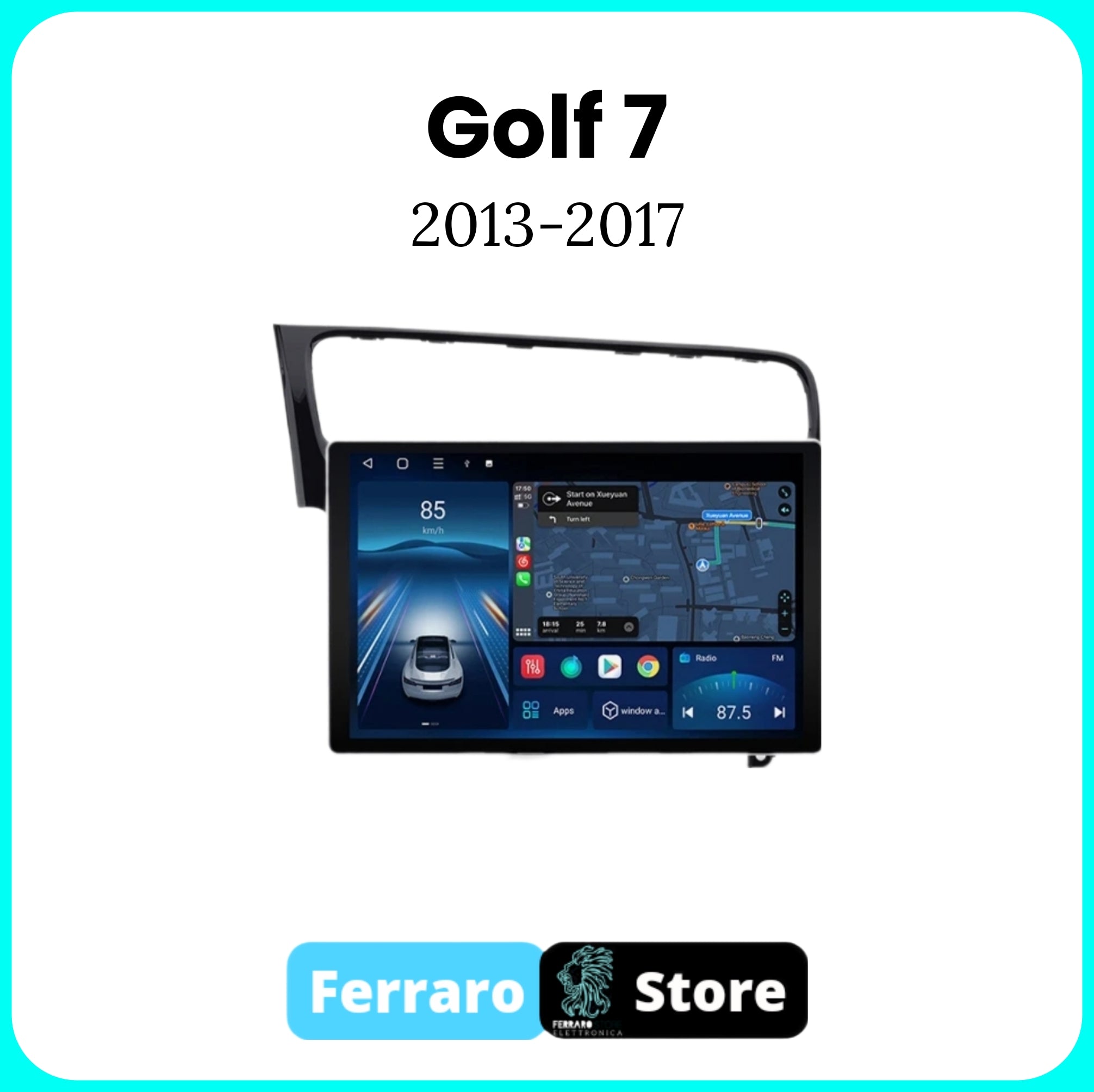 Autoradio per GOLF 7 [2013-2017] - 2/32GB Ram, Sistema auto Intelligente, 2Din 11.5"Pollici, GPS, Navigatore, Wifi