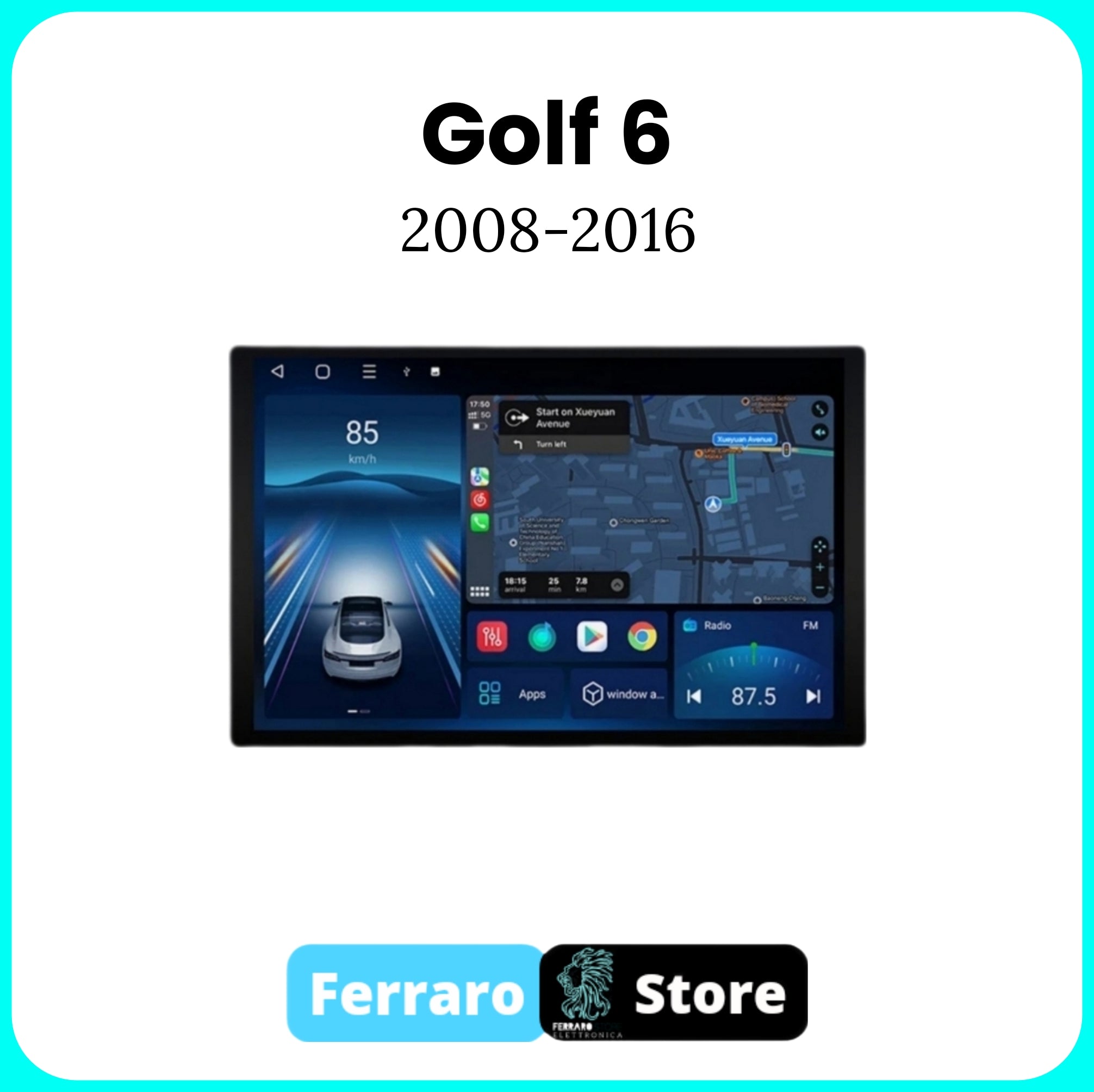 Autoradio per GOLF 6 [2008- 2016] - 2/32GB Ram, Sistema auto Intelligente, 2Din 11.5"Pollici, GPS, Navigatore, Wifi