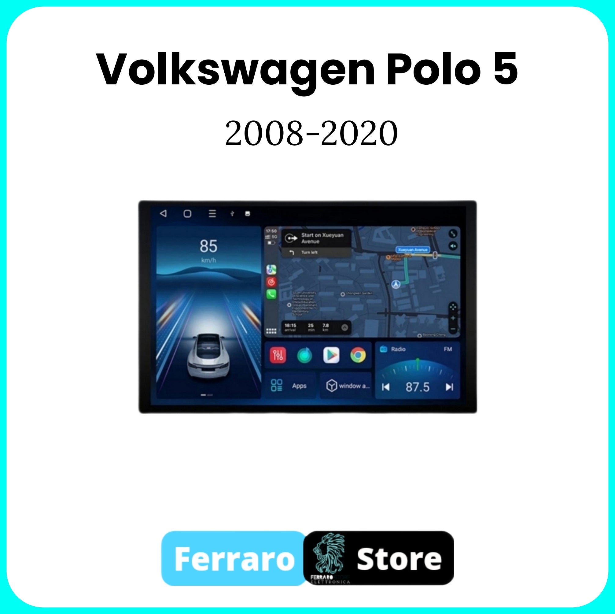 Autoradio per VOLKSWAGEN POLO 5 [2008- 2020] - 2/32GB Ram, Sistema auto Intelligente, 2Din 11.5"Pollici, GPS, Navigatore, Wifi