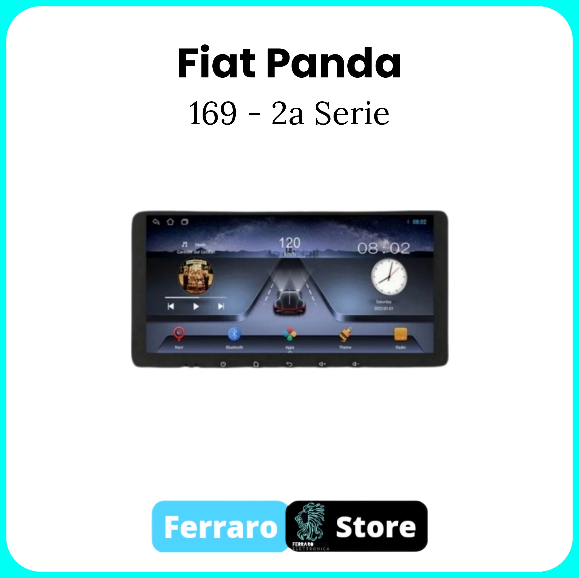 Autoradio per FIAT Panda 2a Serie - 2/32GB Ram, Sistema auto Intelligente, 2Din 10.35"Pollici, GPS, Navigatore, Wifi