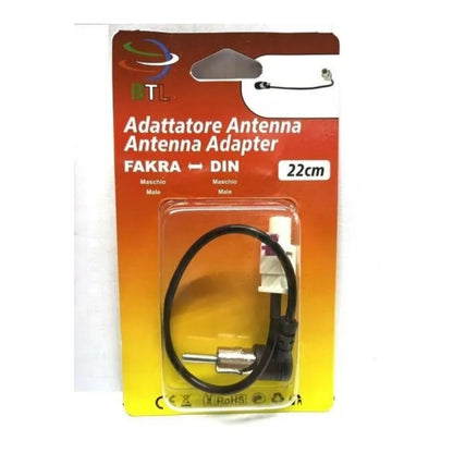 Cavetto Adattatore Antenna - Da Fakra Maschio > Din Iso Maschio, 90 Pipa Curvo, 22cm