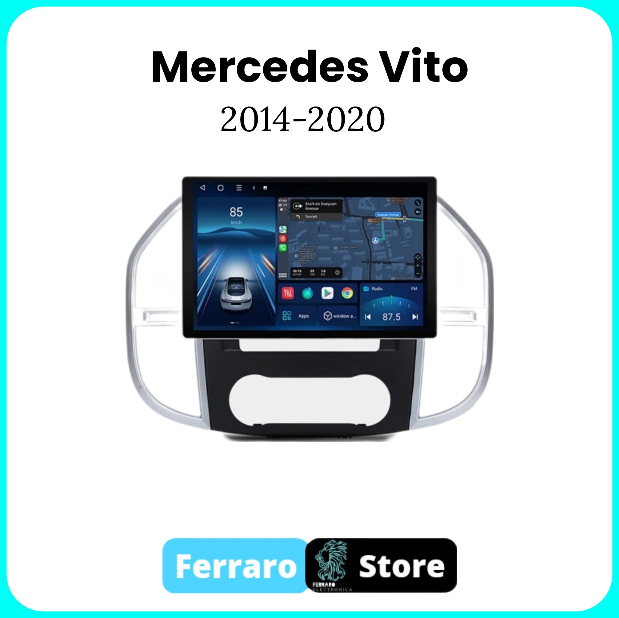 Autoradio per MERCEDES VITO [2014 - 2020] - 2/32GB Ram, Sistema auto Intelligente, 2Din 11.5"Pollici, GPS, Navigatore, Wifi
