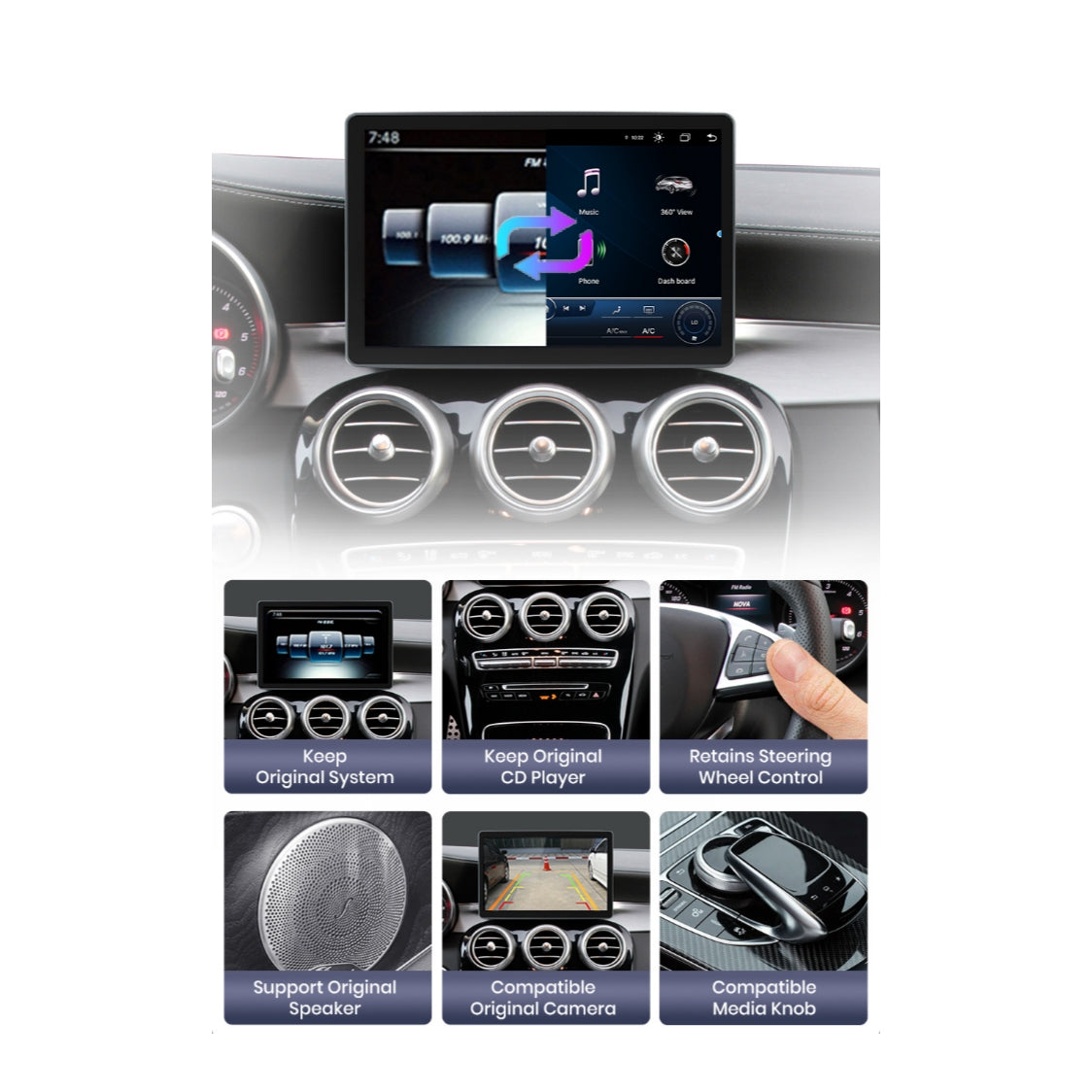 Autoradio per MERCEDES [2016 - 2018] - Sistema auto Intelligente, 2Din 11.5"Pollici, GPS, Navigatore, Wifi