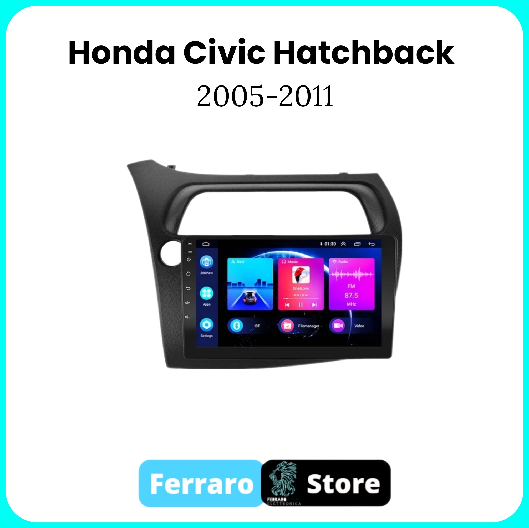 Autoradio per HONDA CIVIC HATCHBACK [2005 - 2011] - 2GB/4GB Ram, Sistema auto Intelligente, 2Din 9"Pollici, GPS, Navigatore, Wifi