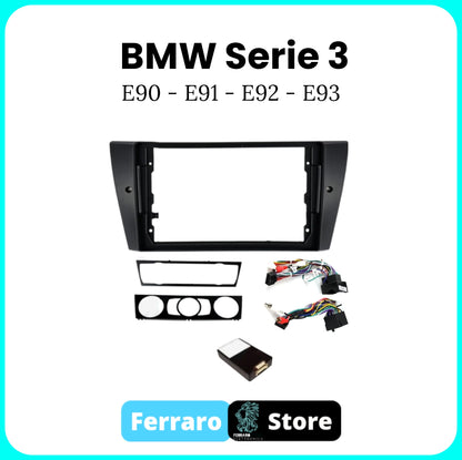 Kit Montaggio Autoradio 9"Pollici BMW SERIE 3 E90-E91-E92-E93 [Dal 2005 in Poi]- Mascherina, Cablaggio Autoradio Android