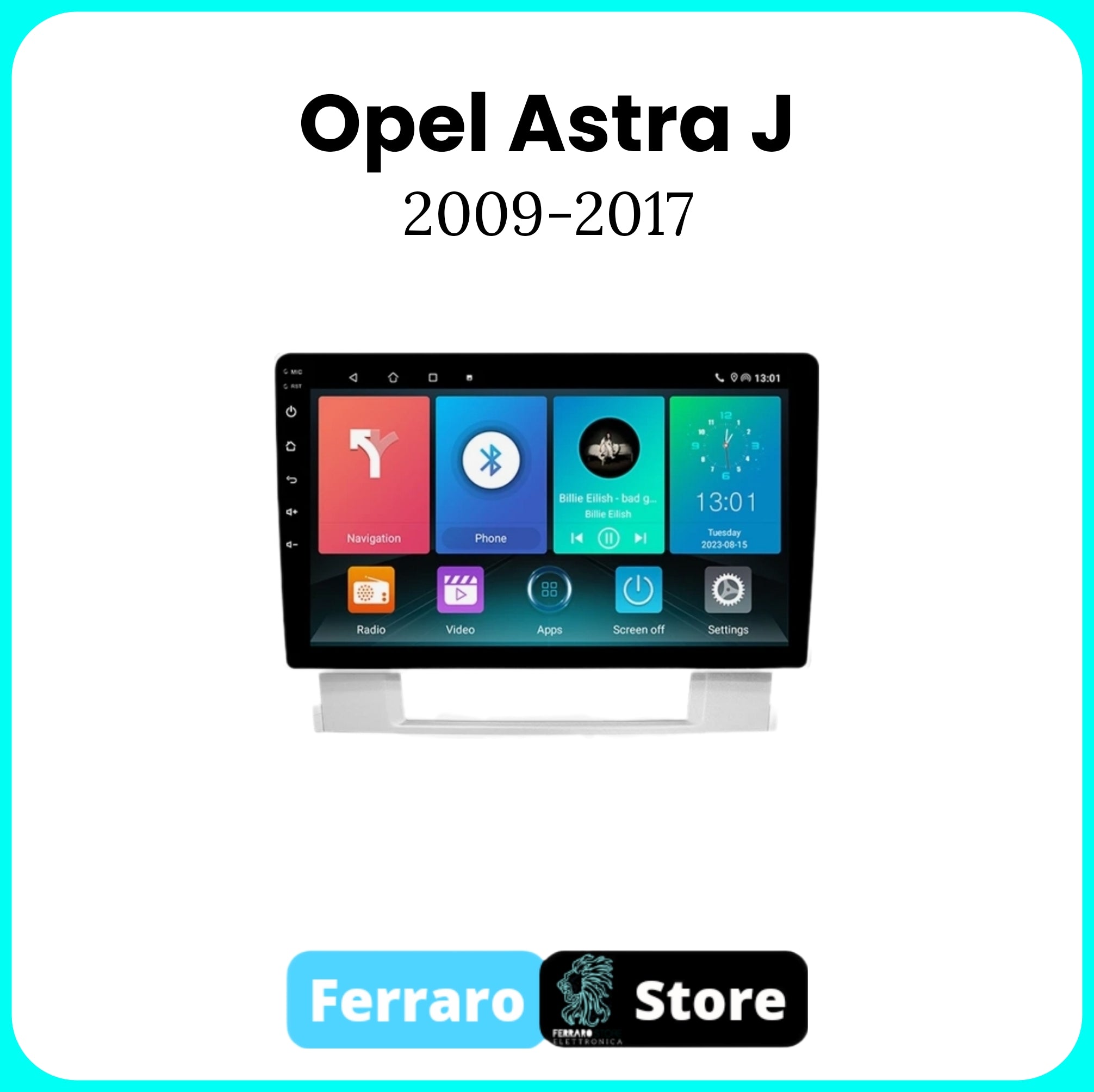 Autoradio per OPEL Astra J [2009 - 2017] - Sistema auto Intelligente, 2Din 9"Pollici, GPS, Navigatore, Wifi