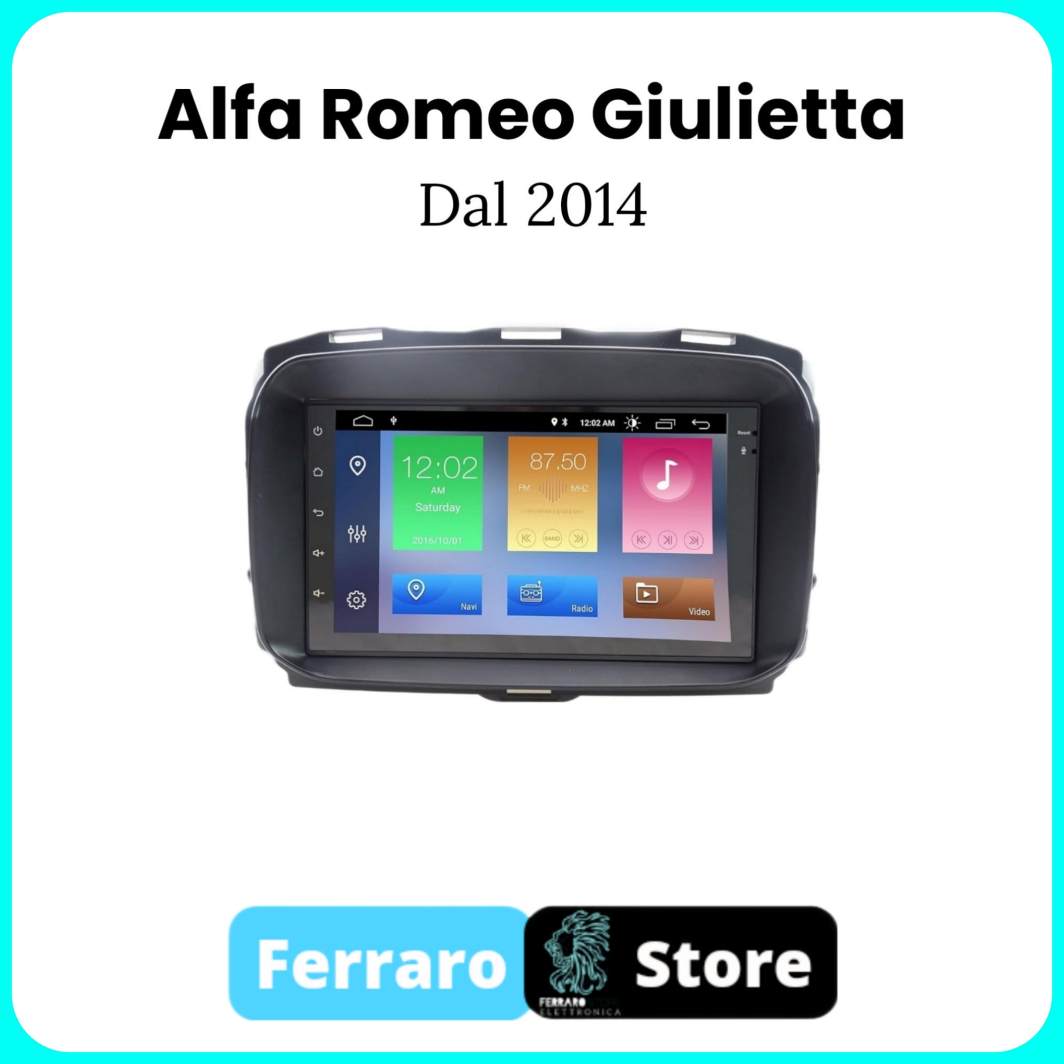 Autoradio per Alfa Romeo Giulietta [dal 2014 in poi] - 2GB/4GB/6GB, 7"Pollici Android, GPS, Bluetooth, Radio, Navigatore, Wifi, PlayStore