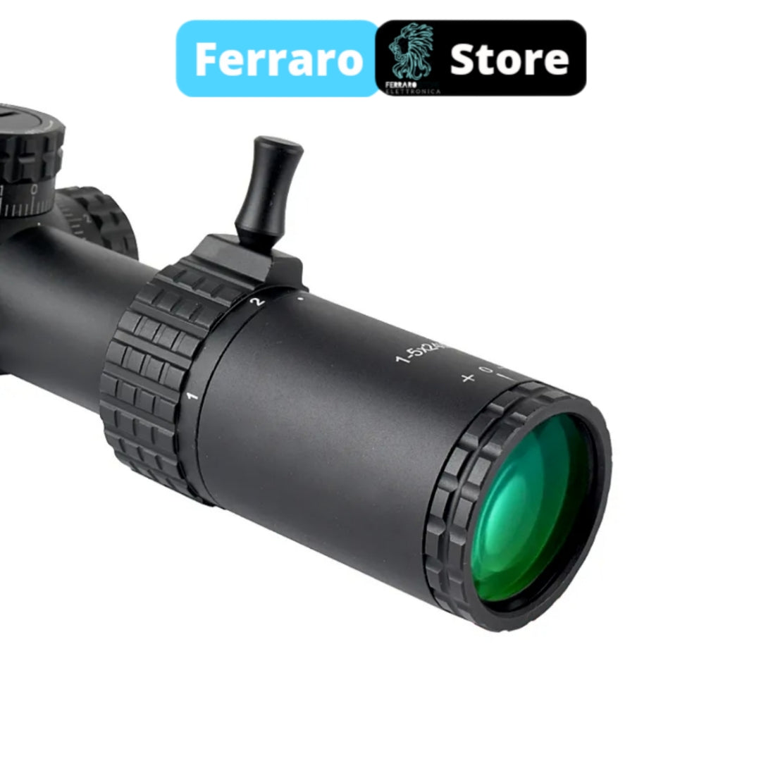 1-5x24 IR Optics - Red &amp; Green, Airsoft Aiming, Rifle Scope