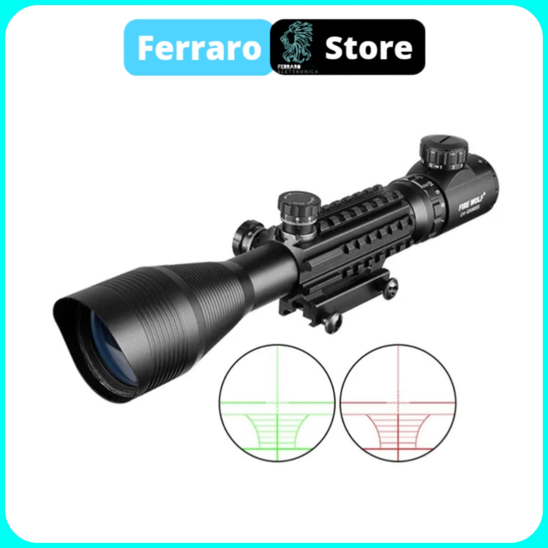 4-12x50 EG Optics - Airsoft Riflescope, Red &amp; Green, Riflescope