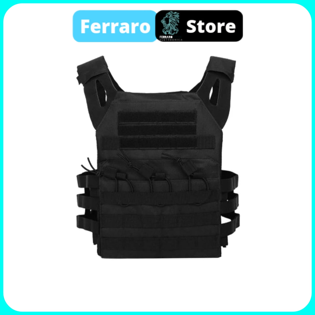 Tactical Vest, highly waterproof, Airsoft, Black