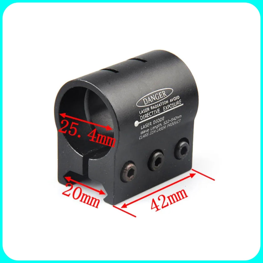 25.4mm - 20mm Flashlight Scope Mount Laser Sight Metal Clamp Stainless Steel Flashlight Holder