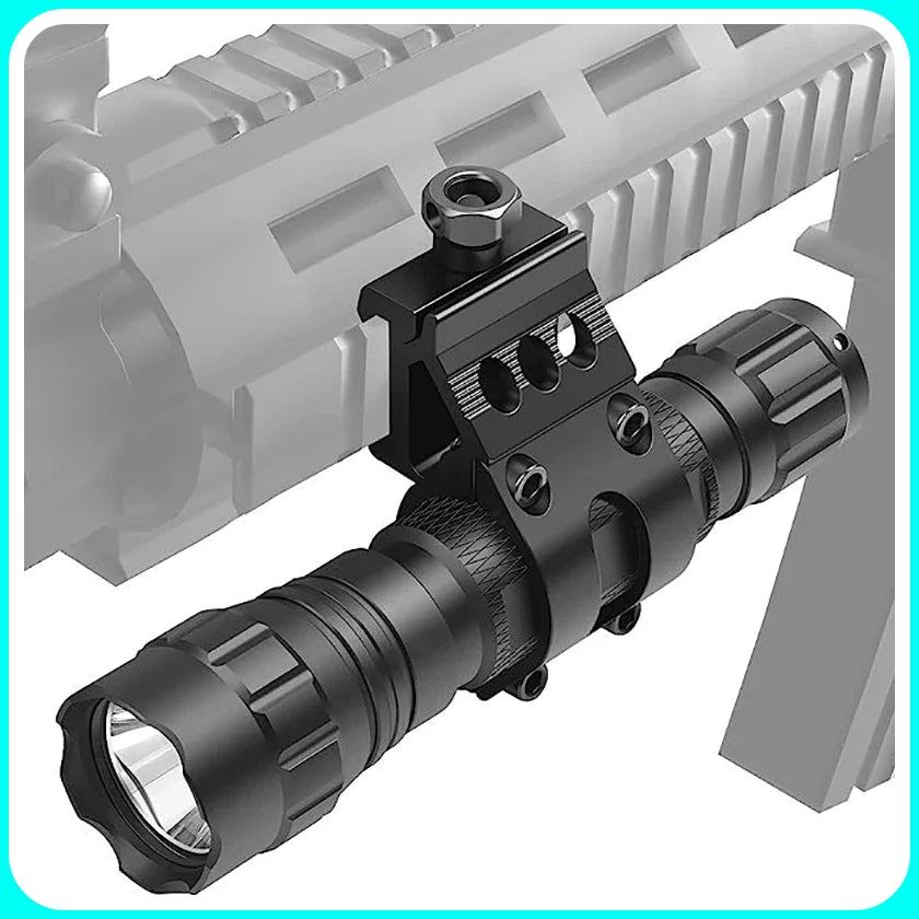 Tactical Mount 25.4mm - Quick Release, Flashlight Offset, Scope Mount 20mm Picatinny Rail 45 degrees, Airsoft