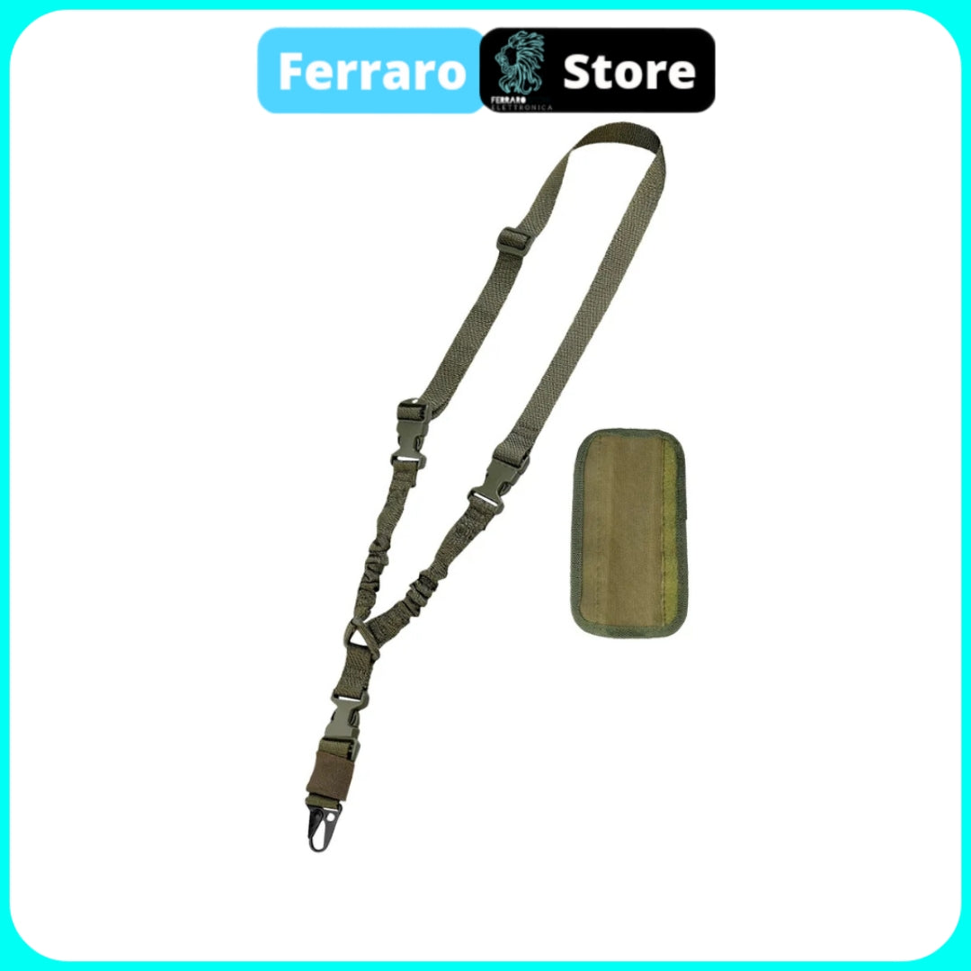 Tactical Support - Single Point Gun Sling Adjustable, Airsoft, Hunting Shoulder Strap, Green