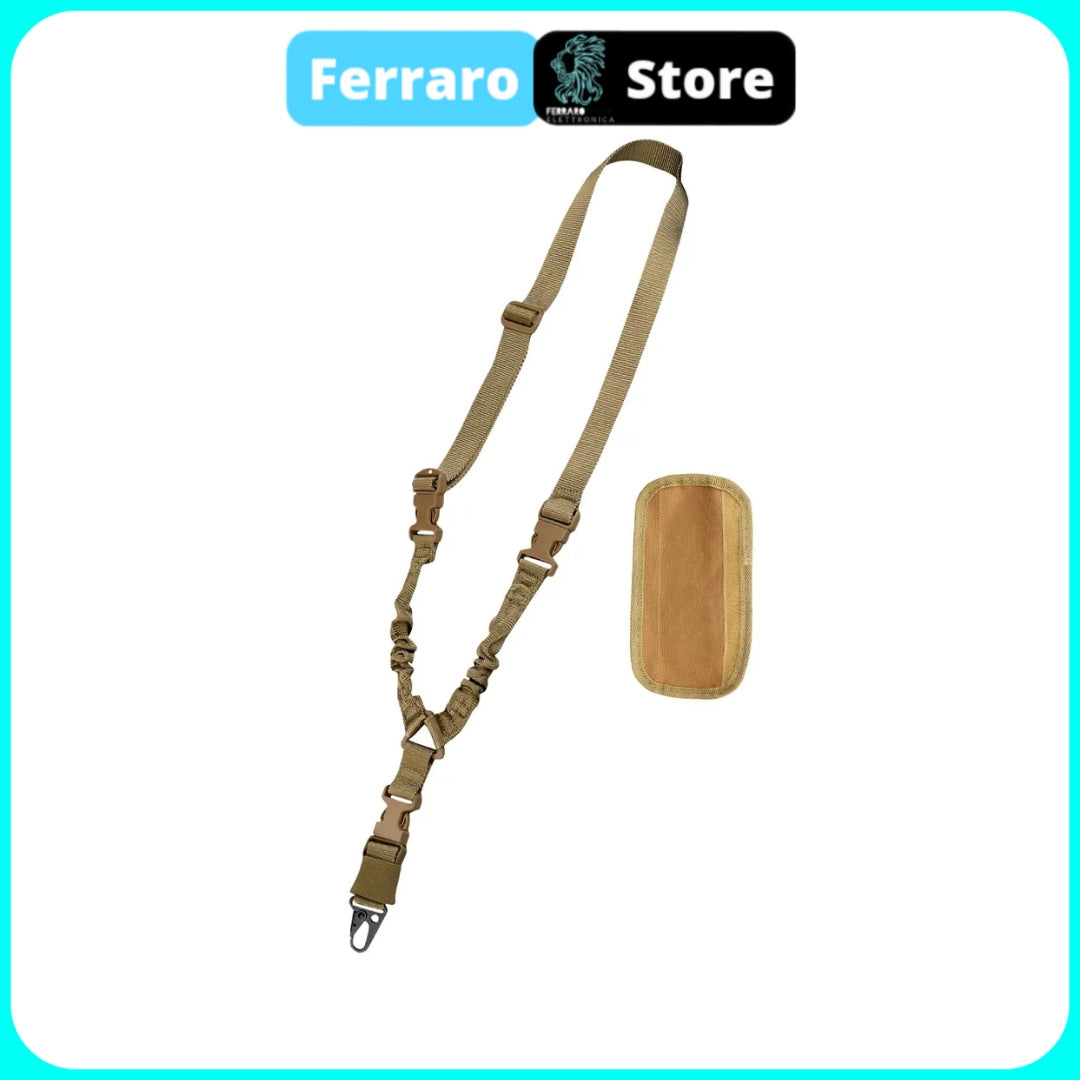 Supporto Tactical - Single Point Gun Sling regolabile, Softair, tracolla caccia, Beige