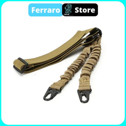 Supporto Tactical - 2 Punti Sling tracolla fucile, Fibbia in metallo gancio a sgancio rapido, Softair AK M4, Beige