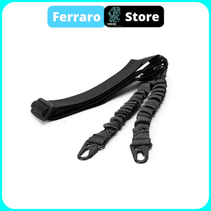 Supporto Tactical - 2 Punti Sling tracolla fucile, Fibbia in metallo gancio a sgancio rapido, Softair AK M4, Nero