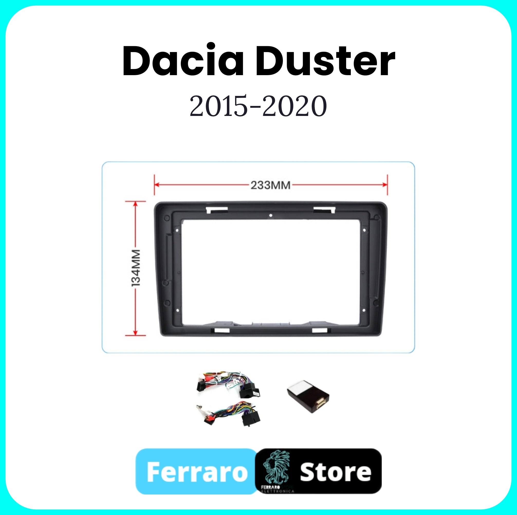 Kit Montaggio Autoradio 9"Pollici Dacia Duster [2015-2020] - Mascherina, Cablaggio Autoradio Android