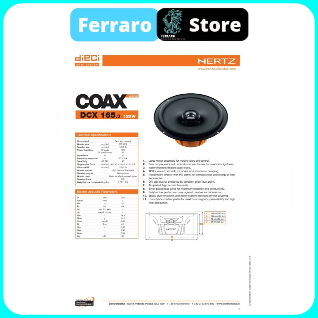 Kit 6 Casse per Ford C-Max [Dal 2011>] - Altoparlanti, Hertz Dieci, Anteriori/Posteriori