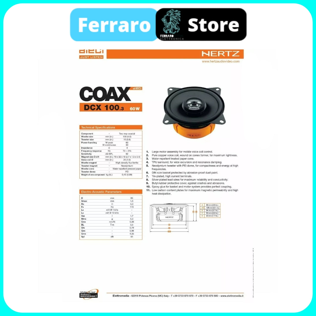 Kit 2 Casse per Fiat Doblò - Altoparlanti, Hertz Dieci, Anteriori