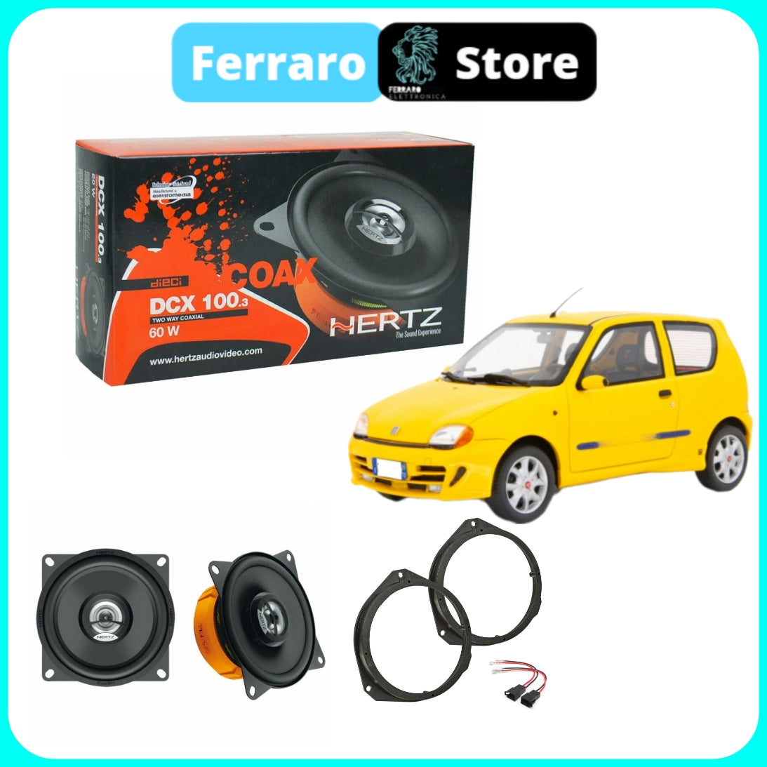 Kit 2 Casse per Fiat 600 - Altoparlanti, Hertz Dieci, Anteriori