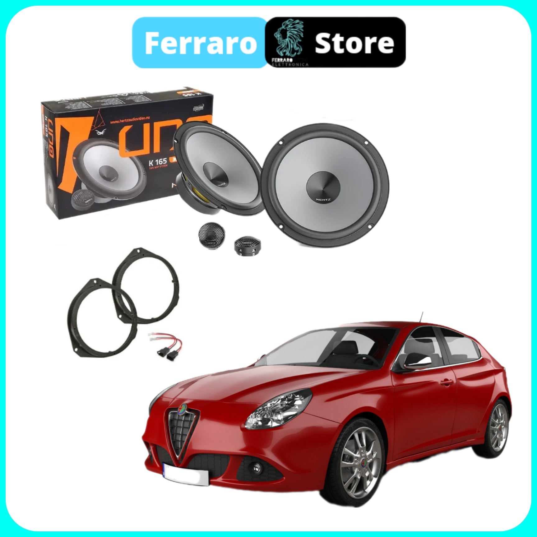 Kit 4 Casse per Alfaromeo Giulietta [Dal 2010>] - Altoparlanti e Tweeter, Hertz, Anteriori