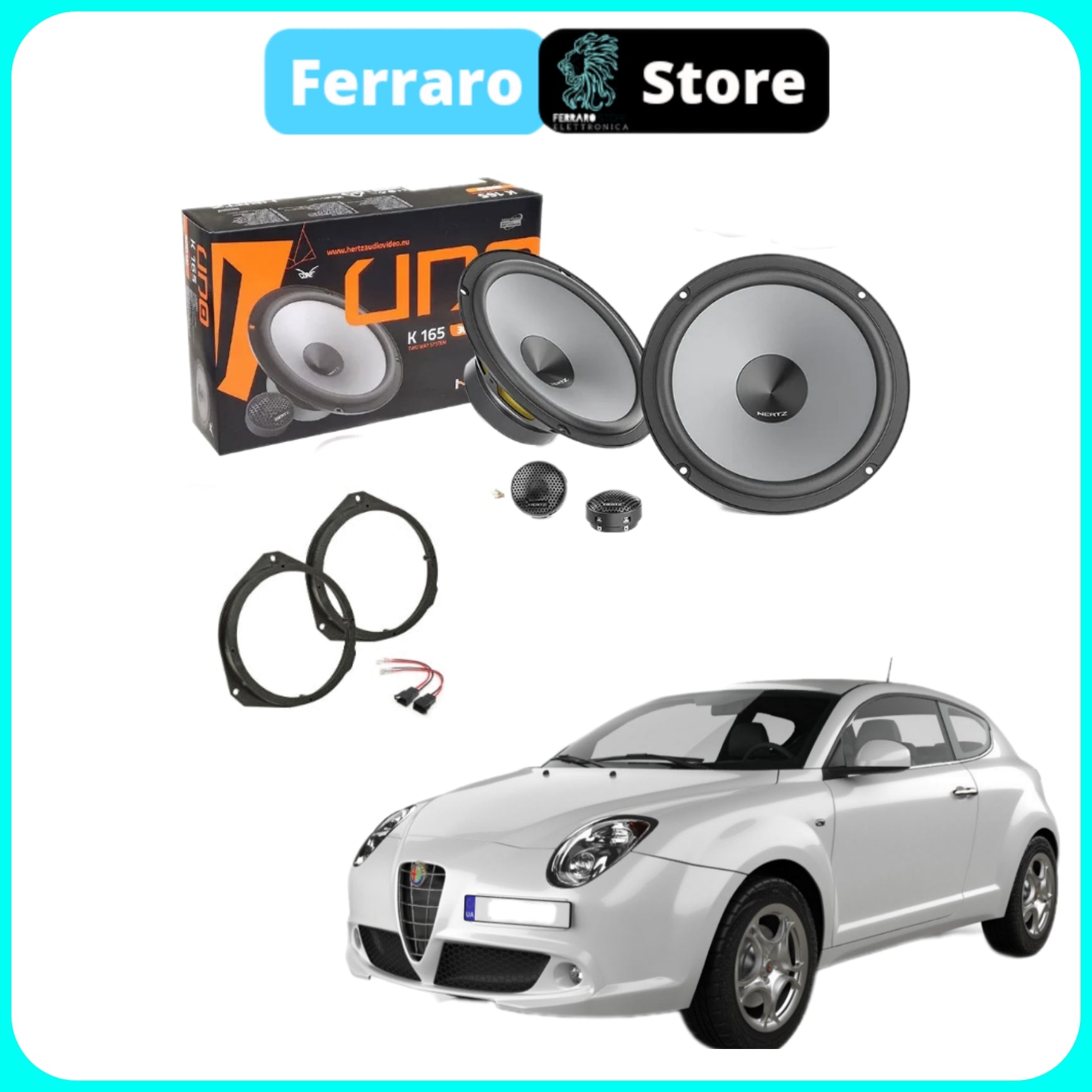 Kit 4 Casse per Alfaromeo Mito [Dal 2008>] - Altoparlanti, Hertz Dieci, Anteriori