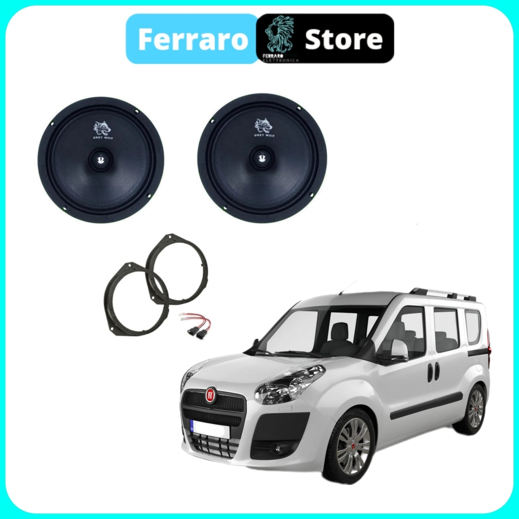 Kit 2 Casse per Fiat Qubo Fiorino [Dal 2008>] - Altoparlanti, Anteriori