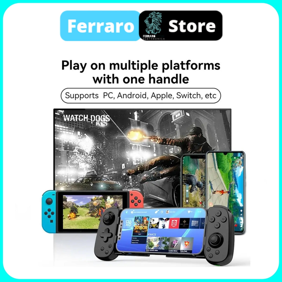 Gamepad Wireless Estendibile - Controller Smartphone, Pad Bluetooth, Accessori Giochi, Accessorio Telefono