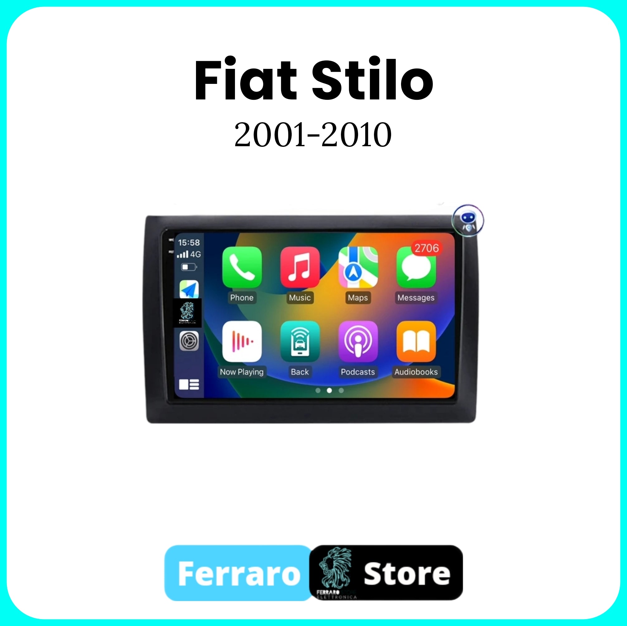 Autoradio per Fiat Stilo [2001 - 2010] - 2GB/4GB/6GB/8GB Ram, Sistema auto Intelligente, 2Din 9"Pollici, GPS, Navigatore, Wifi