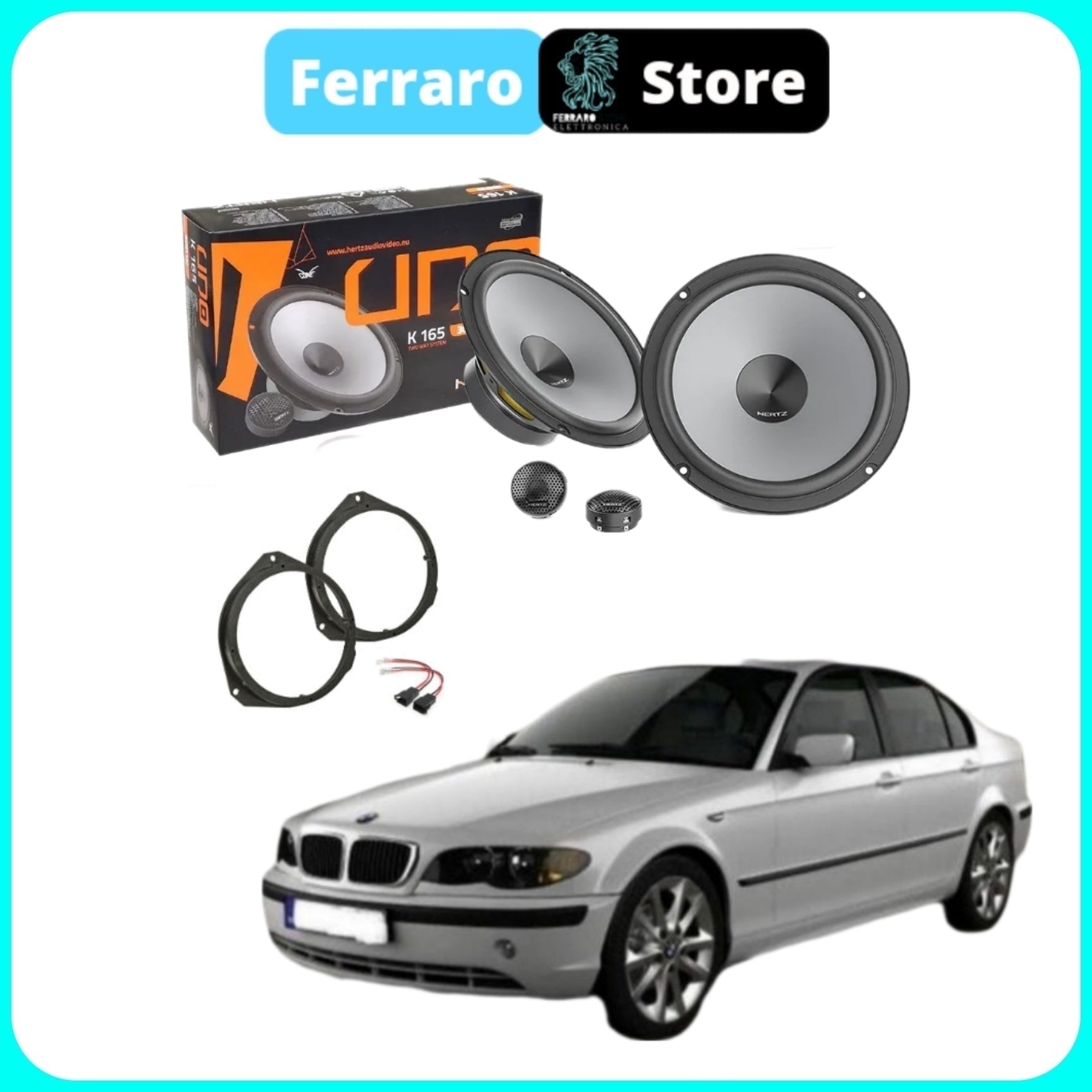 Kit 4 Casse per BMW Serie 3 E46 - Altoparlanti e Tweeter, Hertz, Anteriori