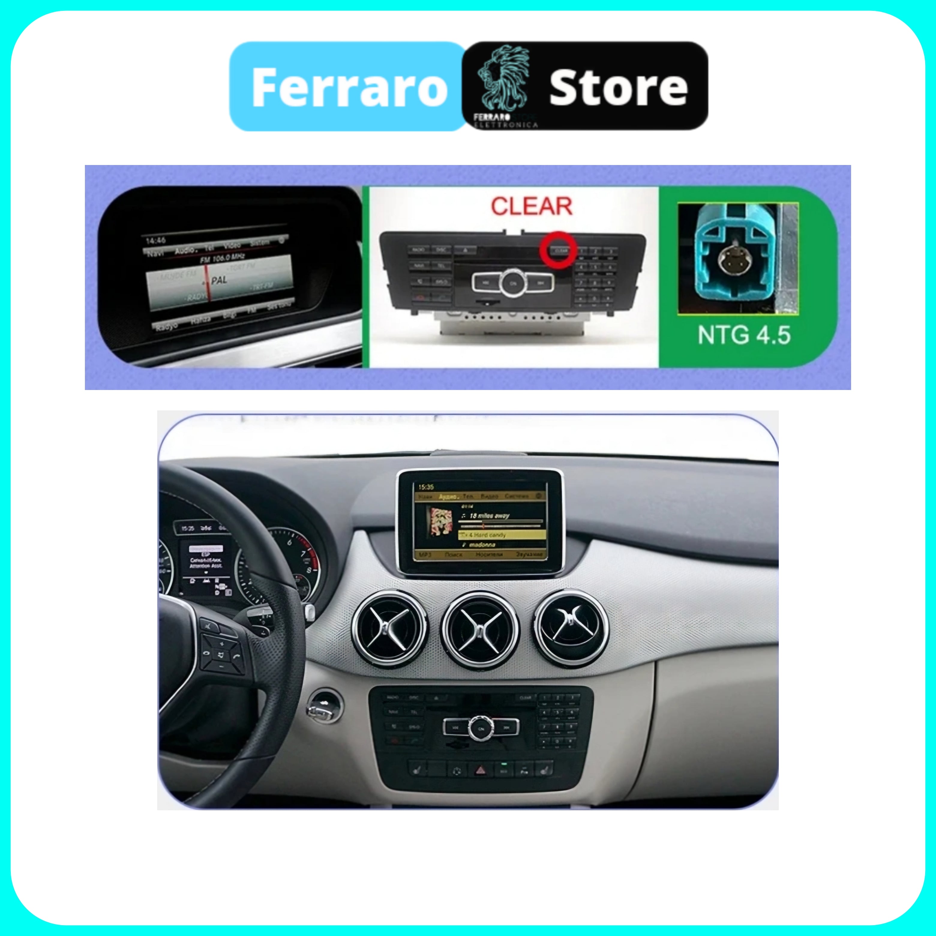 Autoradio per Mercedes Classe B w246 NTG 4.5 [2013 - 2015] - 4GB/8GB, Sistema auto Intelligente, 2Din 10.25"Pollici, GPS, Navigatore, Wifi