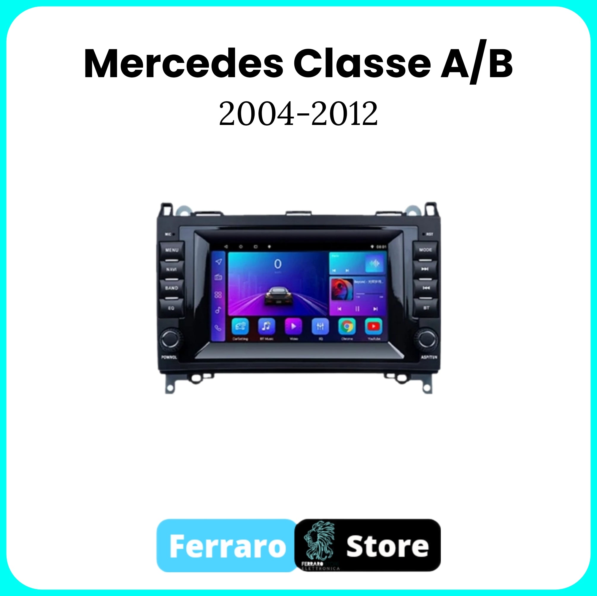 Autoradio per Mercedes Classe A/B [2004-2012] - 2GB/4GB/6GB/8GB Sistema auto Intelligente, 2Din 7"Pollici, GPS, Navigatore, Wifi