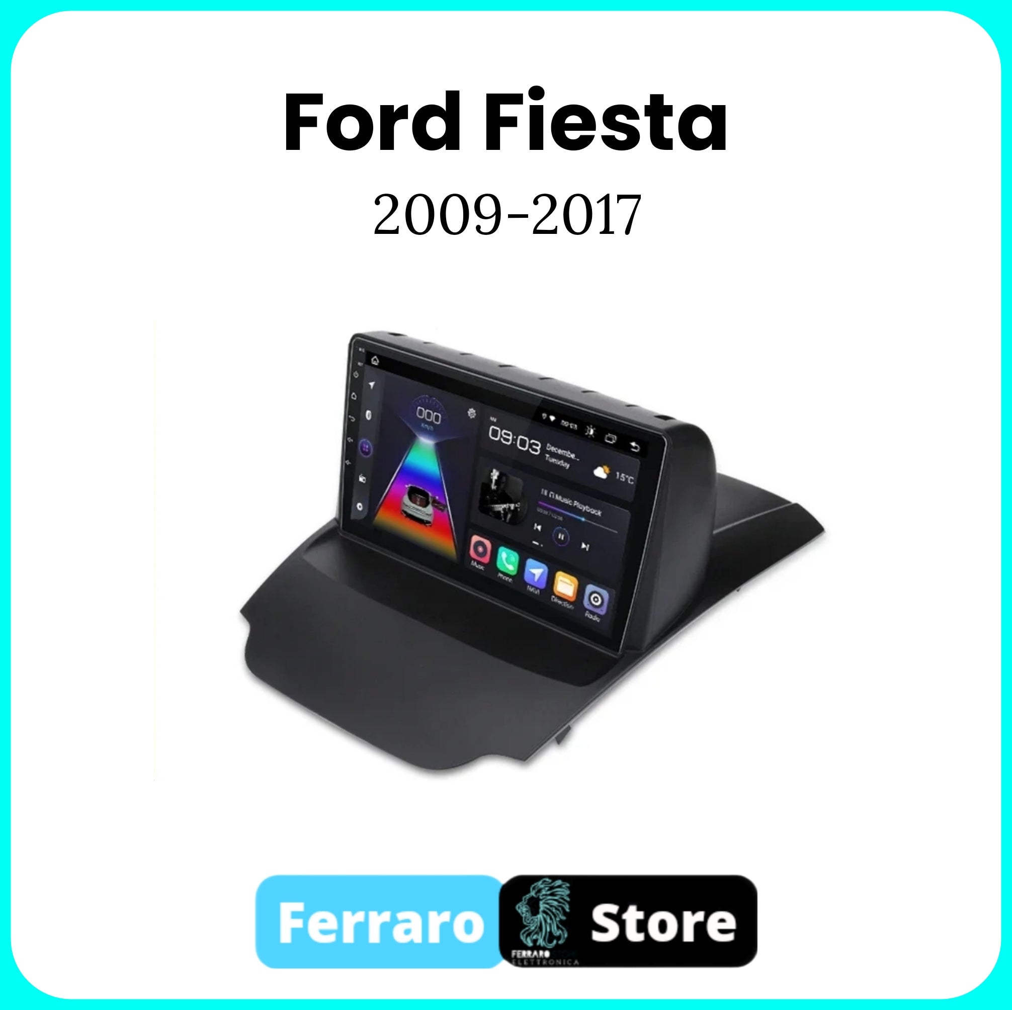 Autoradio per Ford Fiesta [2009-2017] - 2GB/4GB/6GB/8GB Autoradio con Sistema Intelligente, GPS, Navigatore, 2Din 9"Pollici, Wifi