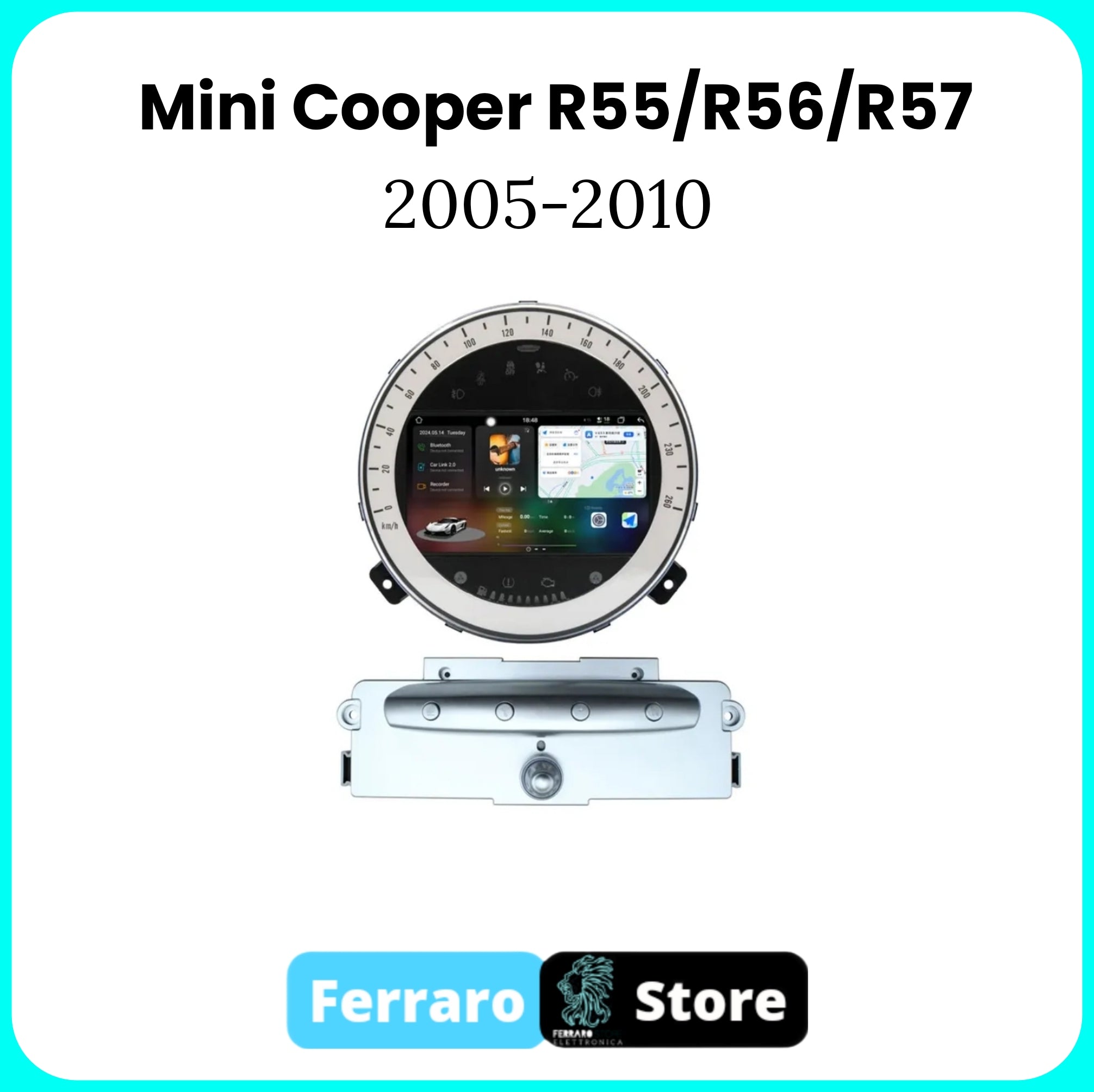 Autoradio per BMW Mini Cooper R55/R56/R57 [2005-2010] - 4GB/8GB, 2Din 7"Pollici Android, GPS, Bluetooth, Radio, Navigatore, Wifi + 4G, PlayStore