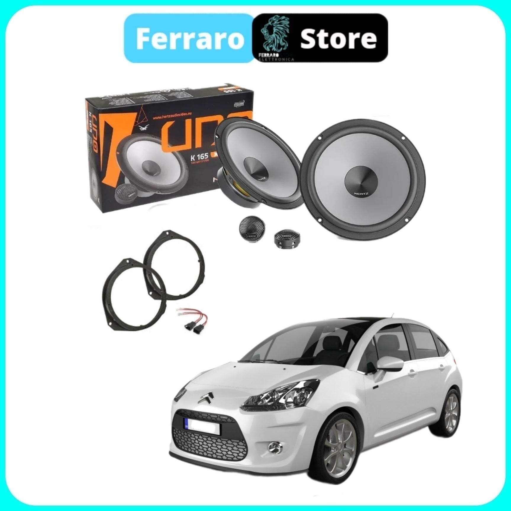 Kit 4 Casse per Citroen C3 [2009-2015] - Altoparlanti e Tweeter, Hertz, Anteriori