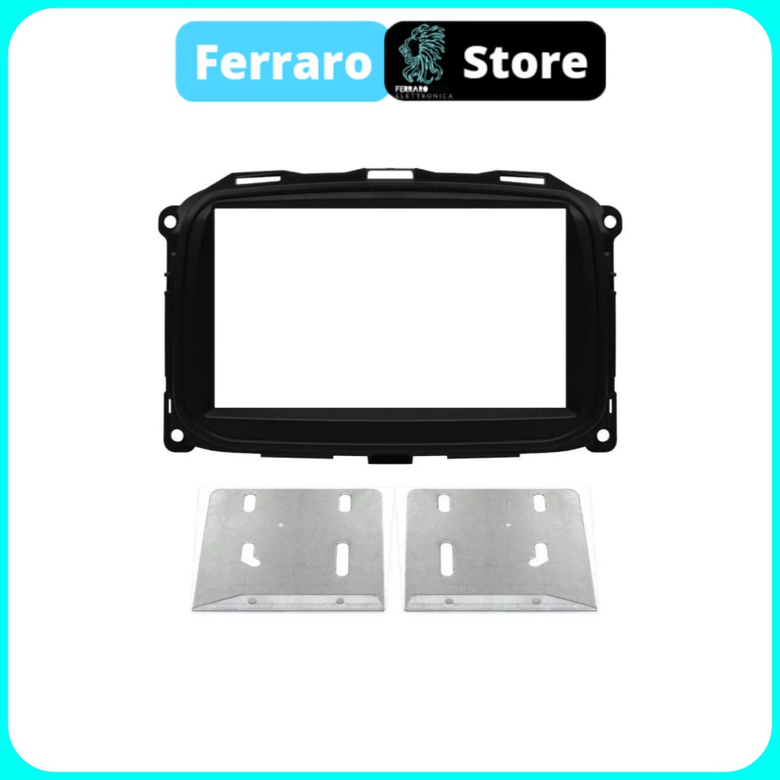 Kit mascherina autoradio 2 DIN per Fiat Doblò dal 2010 al 2015 NERO Kit mascherina autoradio 2 DIN per Fiat Doblò dal 2010 al 2015 NERO