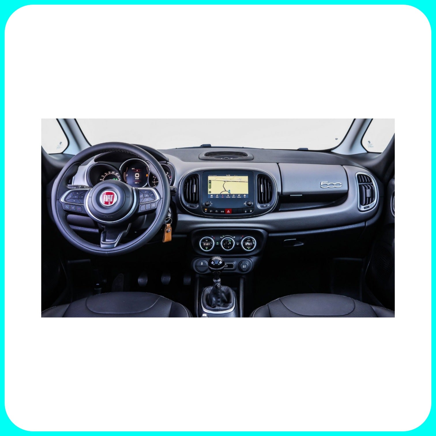 Car Radio Panel, 1 ISO with Drawer, Fiat 500L - from 2018