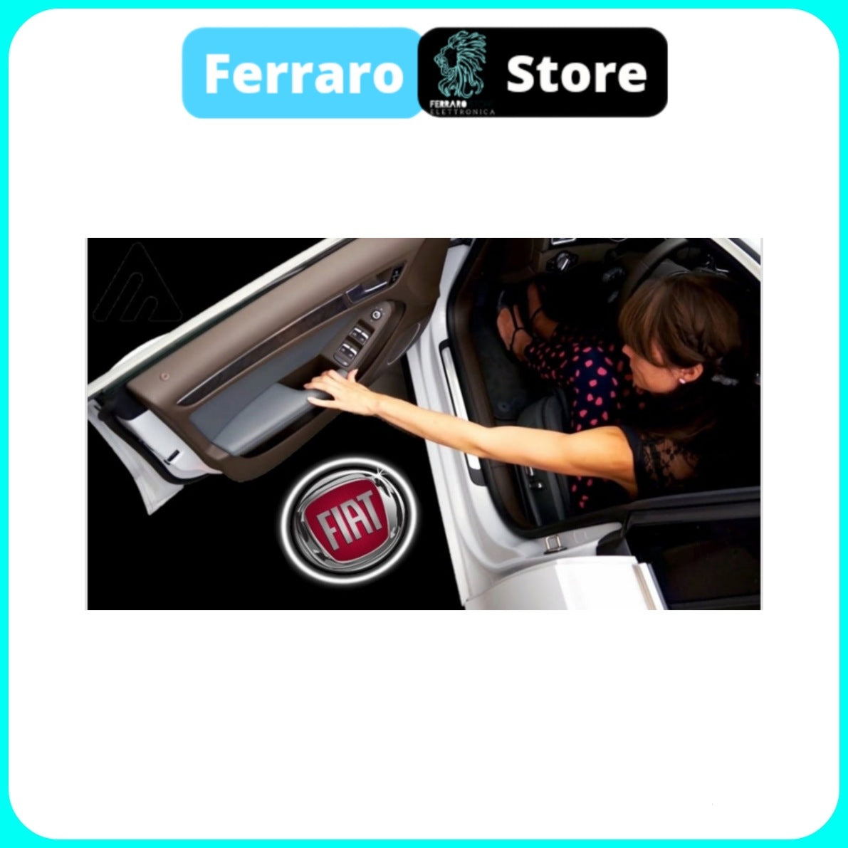 FIAT Door Sill Light - Wireless, Battery Operated, Complete KIT with Magnet.