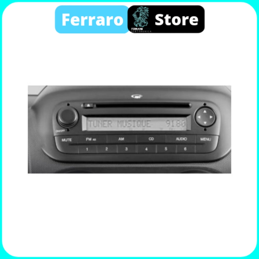 Mascherina Autoradio, 1DIN, Fiat Qubo Fiorino