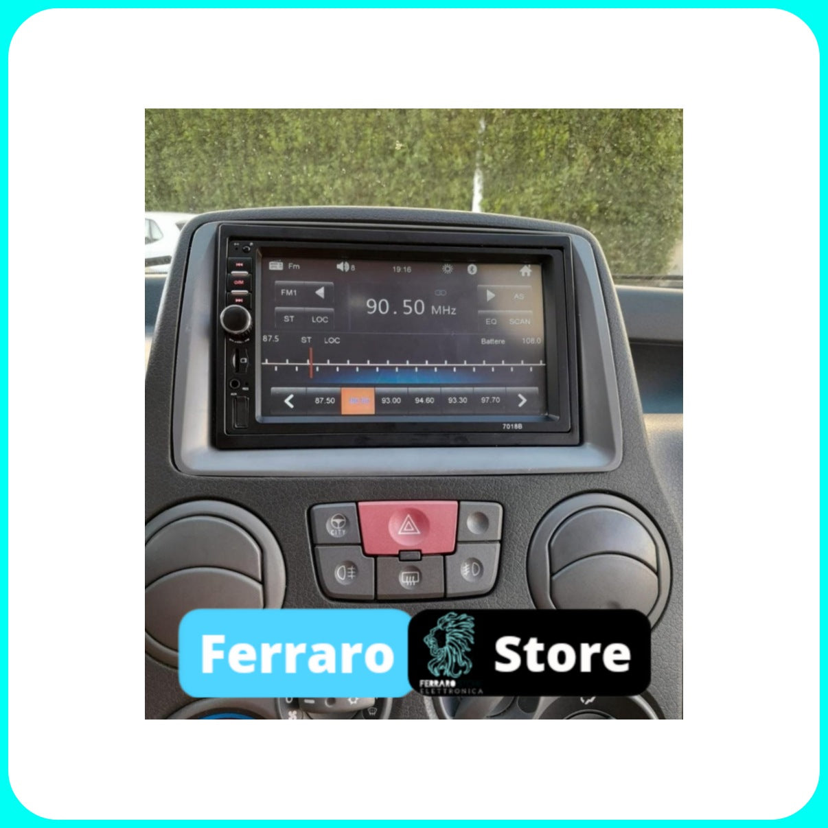 Car Radio for FIAT Panda 2nd Series - 2Din 7"Inch, Bluetooth, Radio, Touch, USB, SD, Mirror Link Android &amp; IOS