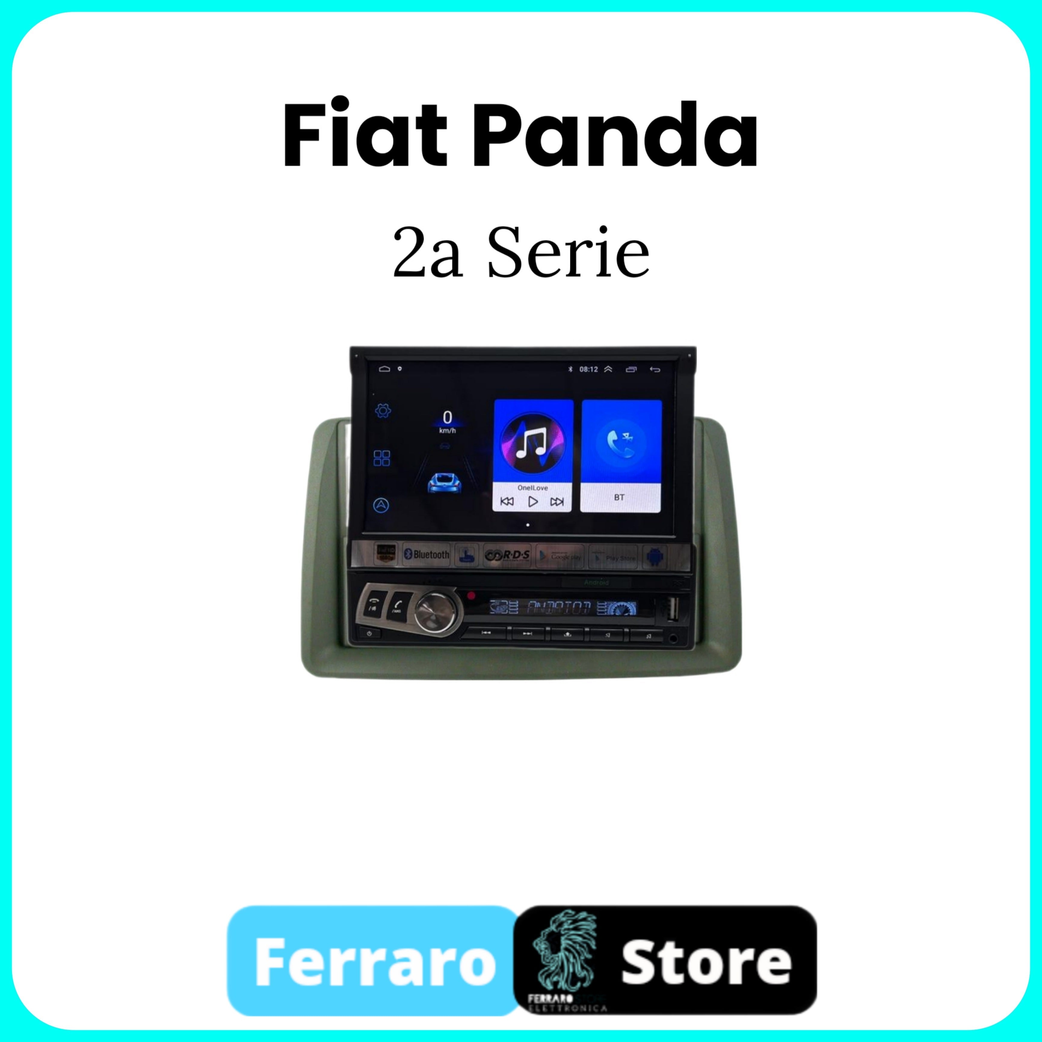 Car Radio for FIAT Panda 2nd Series [ANDROID] - 1Din 7"Inch, Android, Motorized, GPS, WiFi, Radio, Bluetooth, FM, SWC, PlayStore