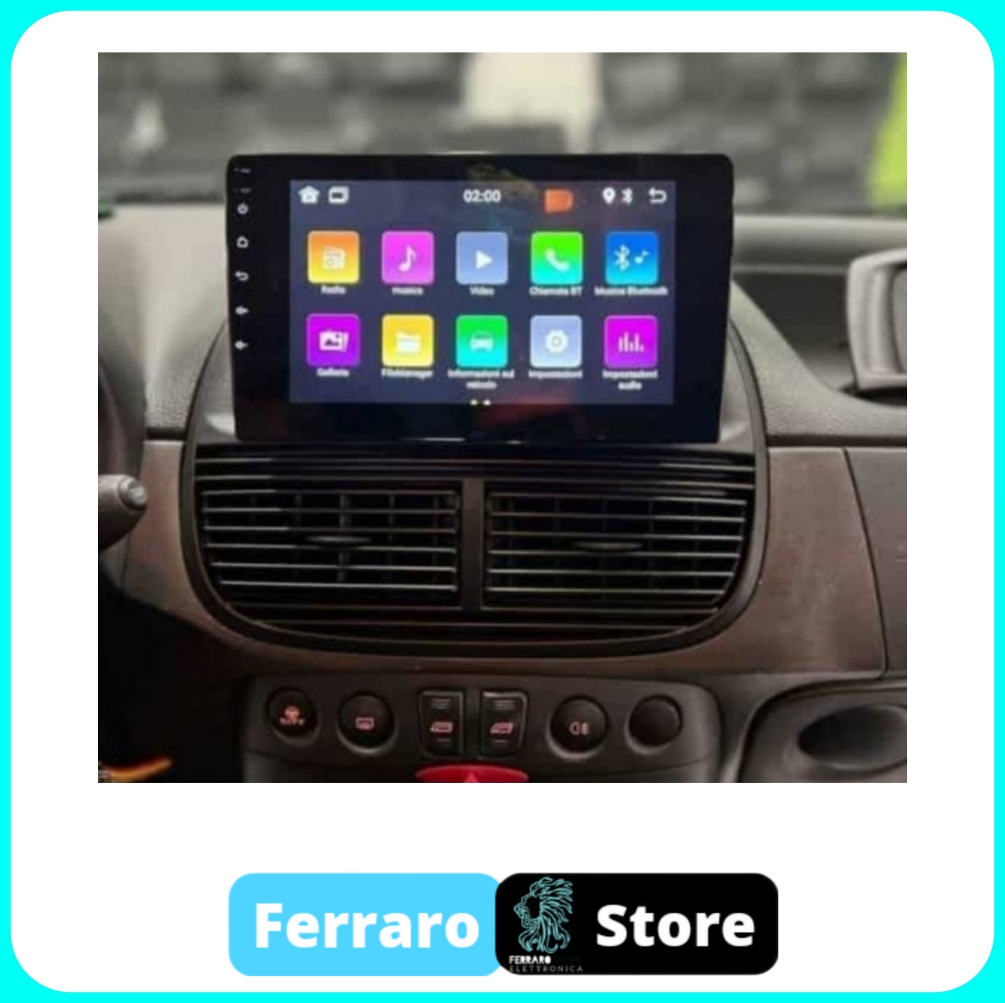 Autoradio per Fiat Punto 188 [1999-2007] - 2/32GB, 1Din 9"Pollici, Bluetooth, Radio, Android, PlayStore, Youtube, Navigatore